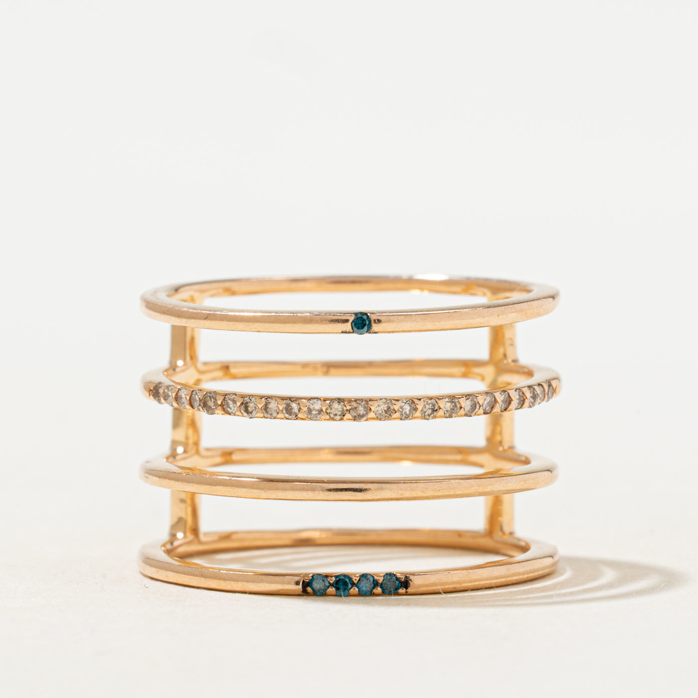 Coloured Diamond Layered Band | 0.06ctw | SZ 8.25 |