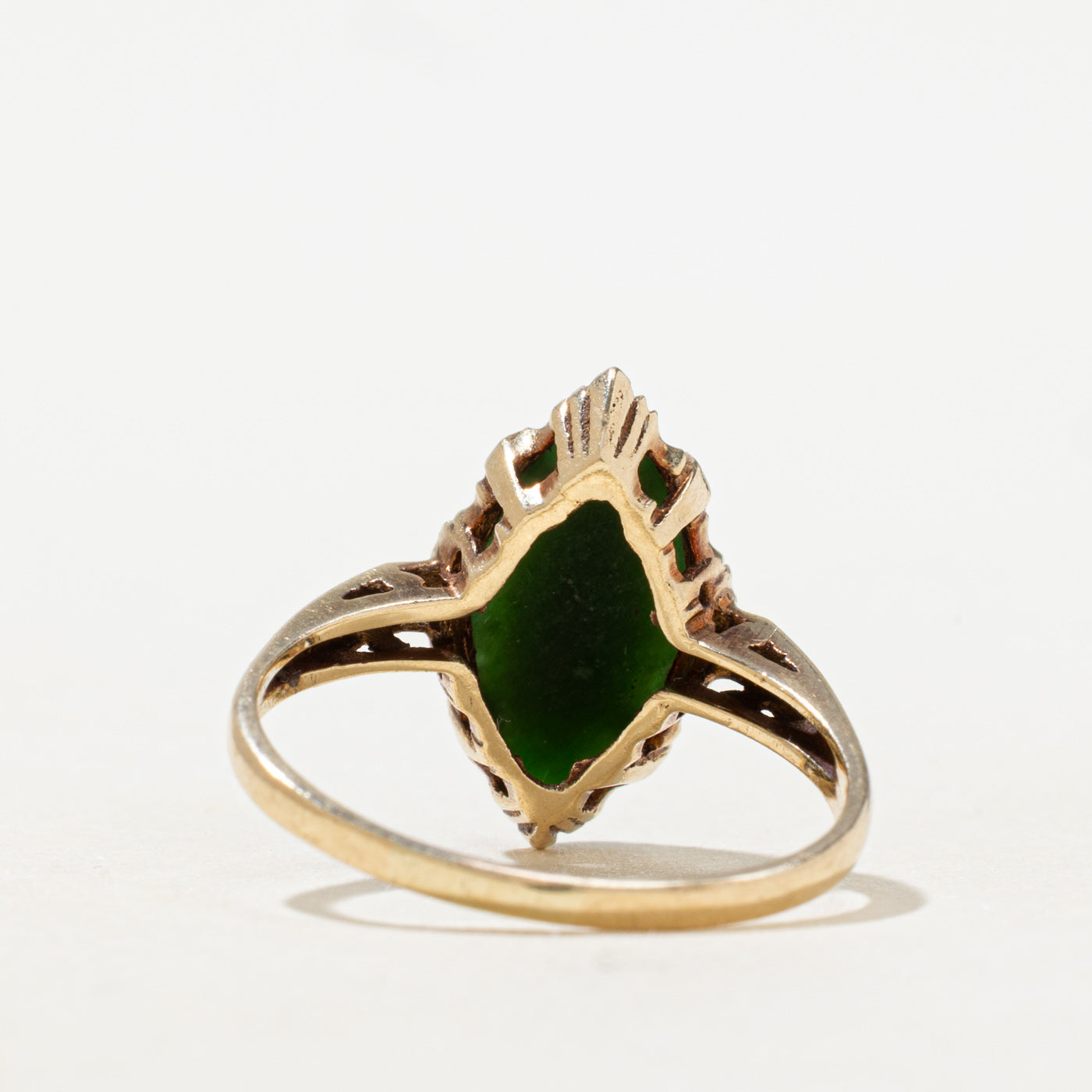 Nephrite Jade Navette Ring | 3.5ct | SZ 7.5 |