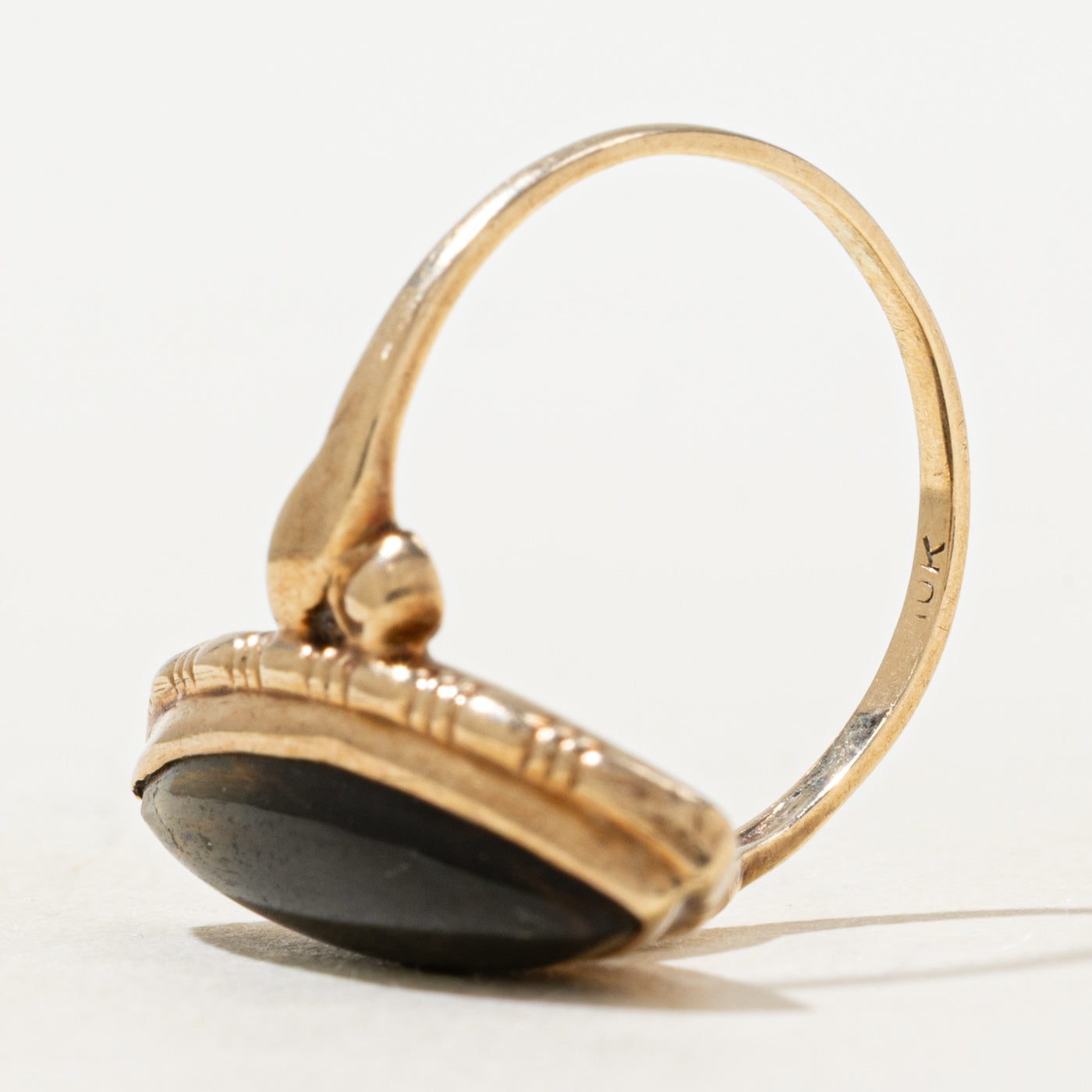 Bezel Set Tiger's Eye Navette Ring | 2.0ct | SZ 6.25 |