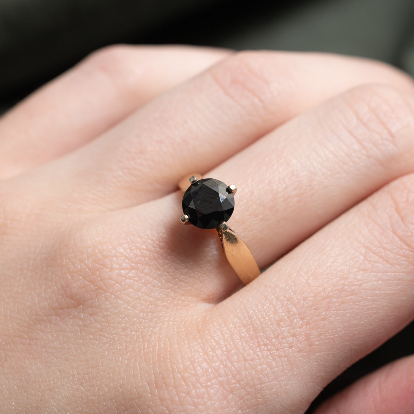 Solitaire Black Diamond Ring | 1.4ct | SZ 7.0 |