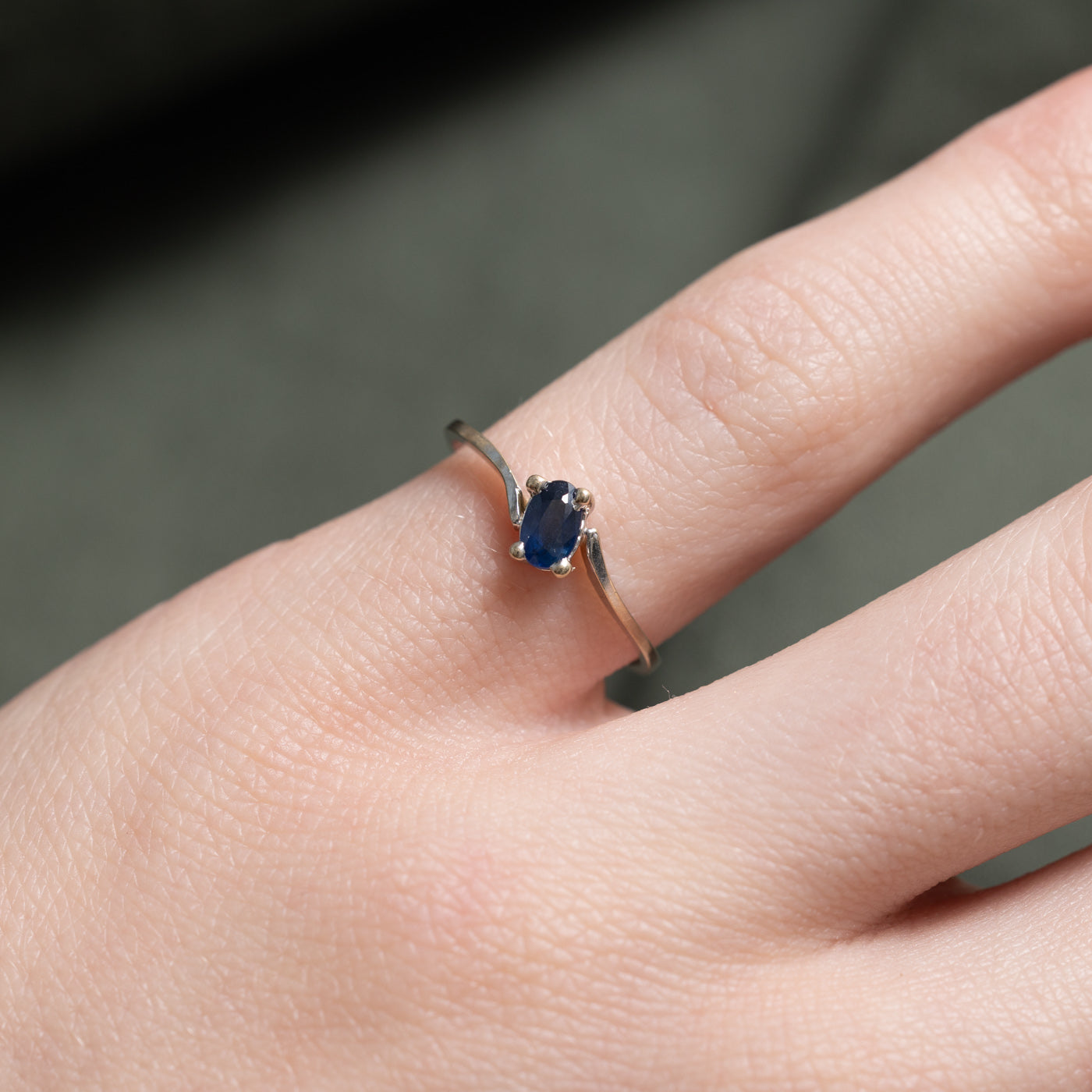 Oval Cut Sapphire Bypass Ring | 0.18ct | SZ 4.25 |