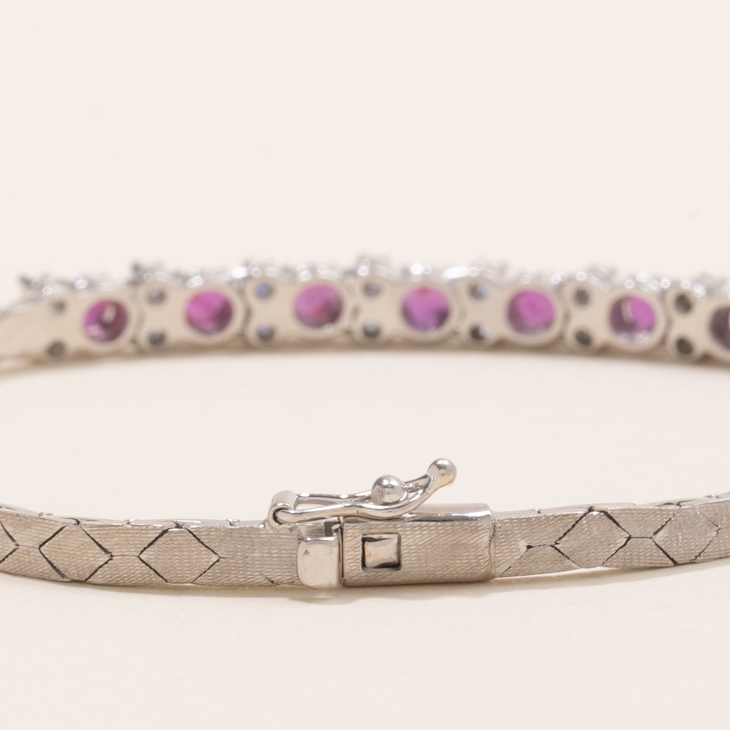 Ruby & Diamond Cobra Link Gemstone Bracelet | 1.26ctw, 0.35ctw | 7.5" |