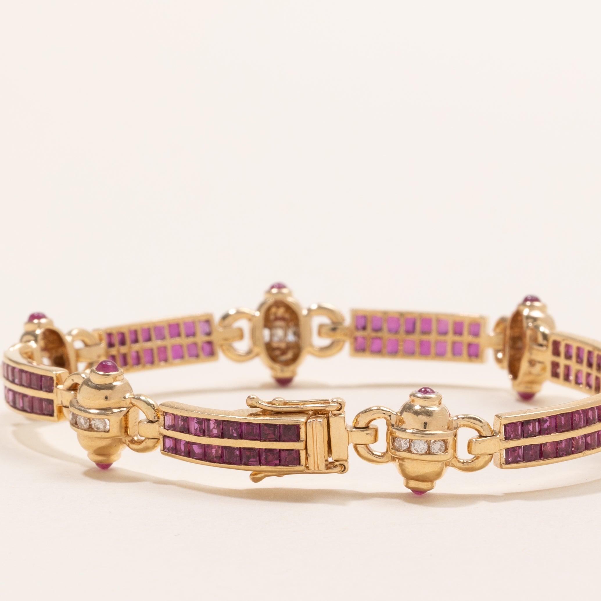 Ruby & Diamond Gemstone Bracelet | 5.29ctw, 0.27ctw | 7" |