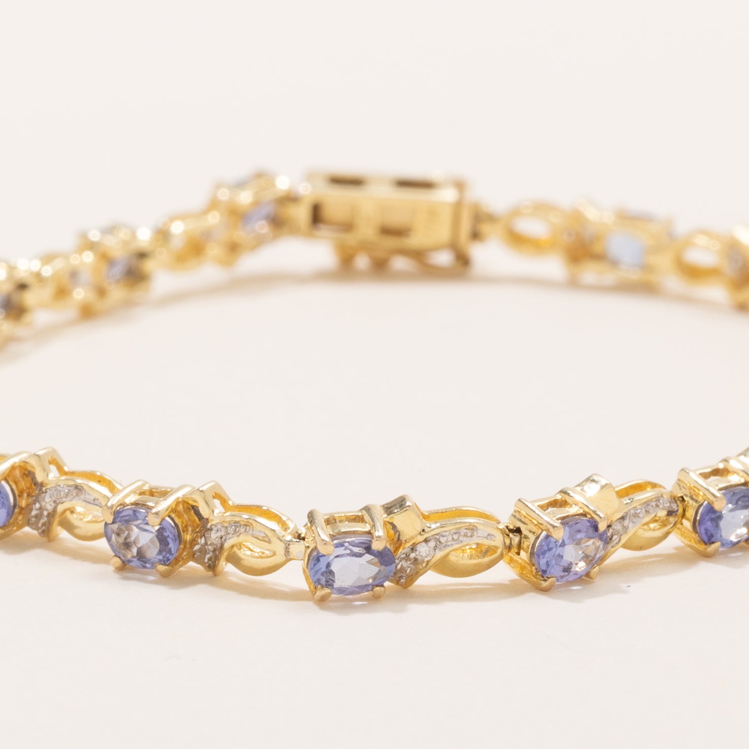 Tanzanite & Diamond Gemstone Bracelet | 3.4ctw, 0.08ctw | 7" |