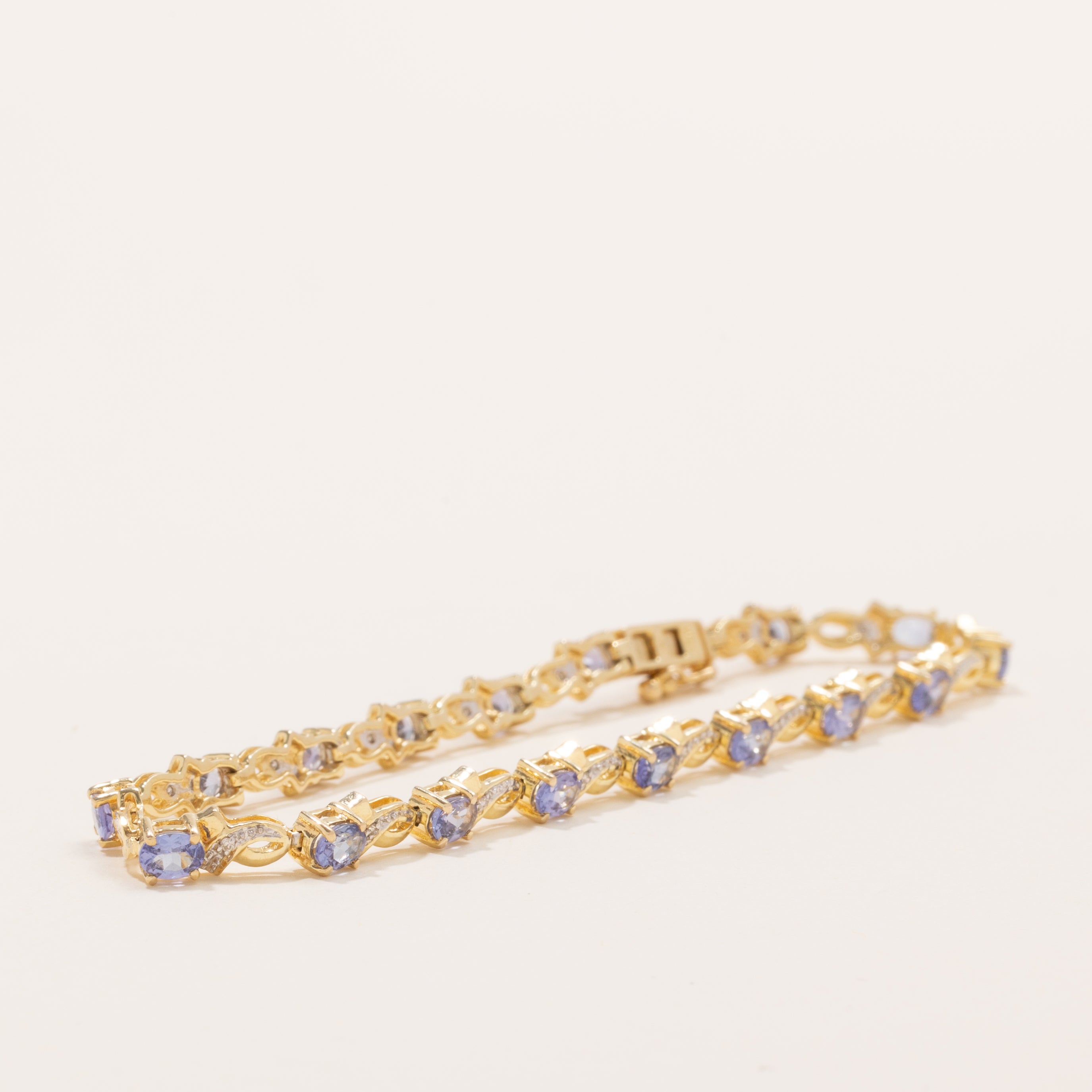 Tanzanite & Diamond Gemstone Bracelet | 3.4ctw, 0.08ctw | 7" |