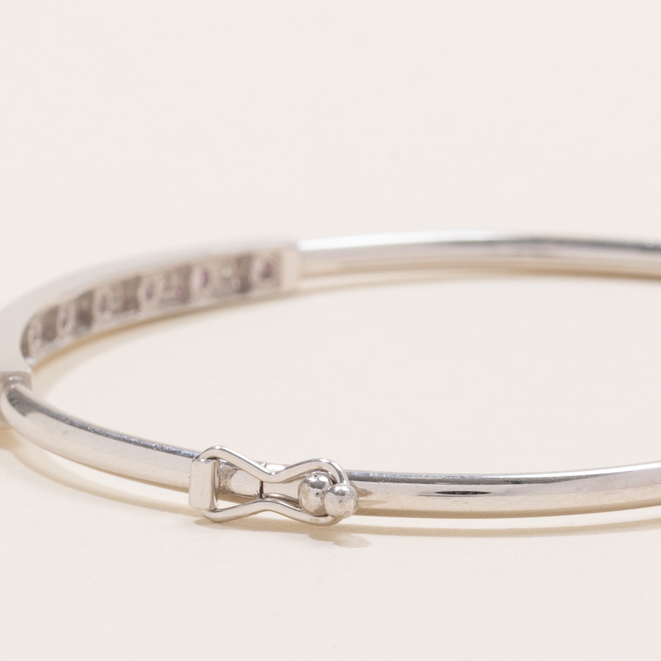 Channel Set Pink Sapphire & Diamond Cuff Bracelet | 0.5ctw, 0.04ctw | 7.5" |