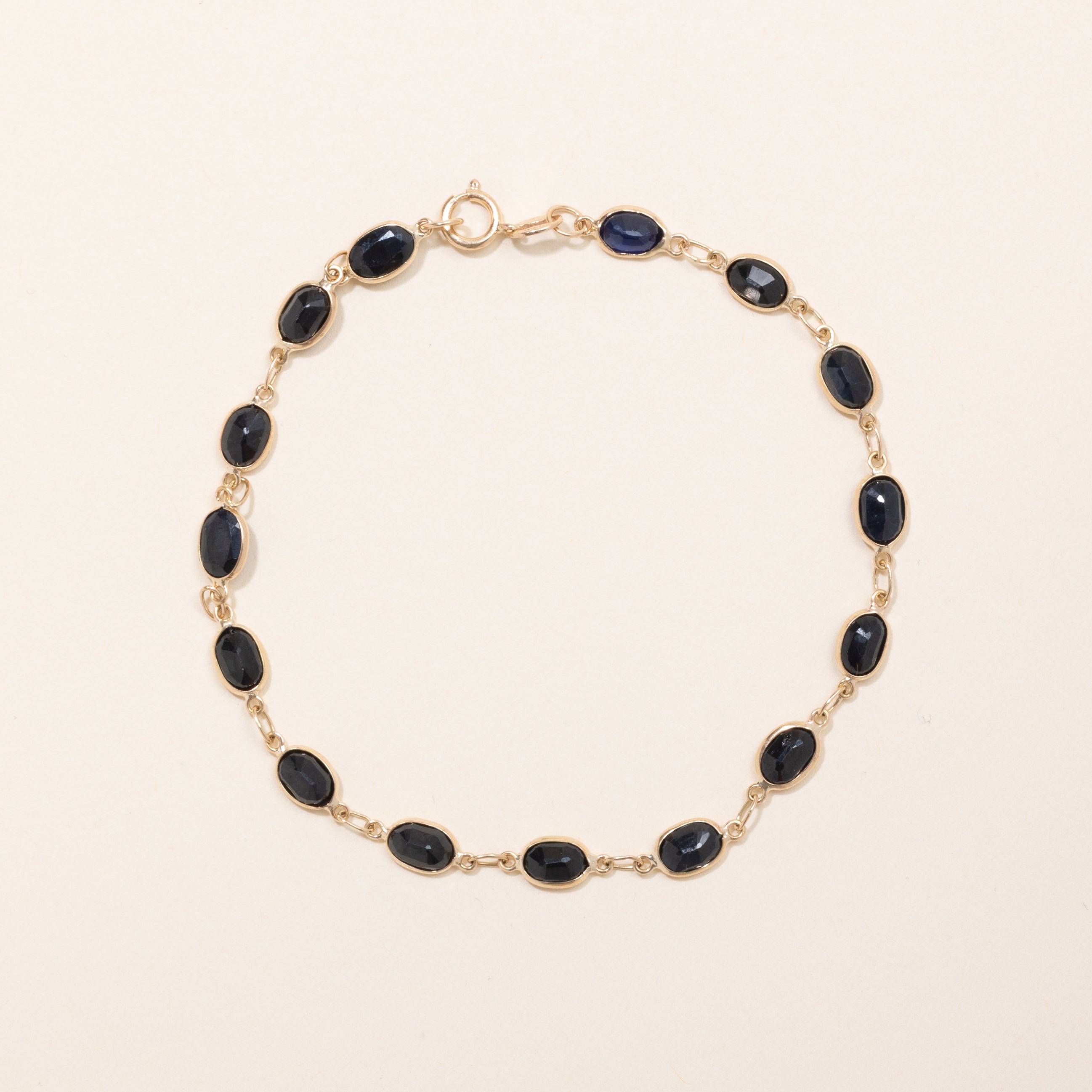 Bezel Set Sapphire Gemstone Bracelet | 7.5ctw | 7.75" |