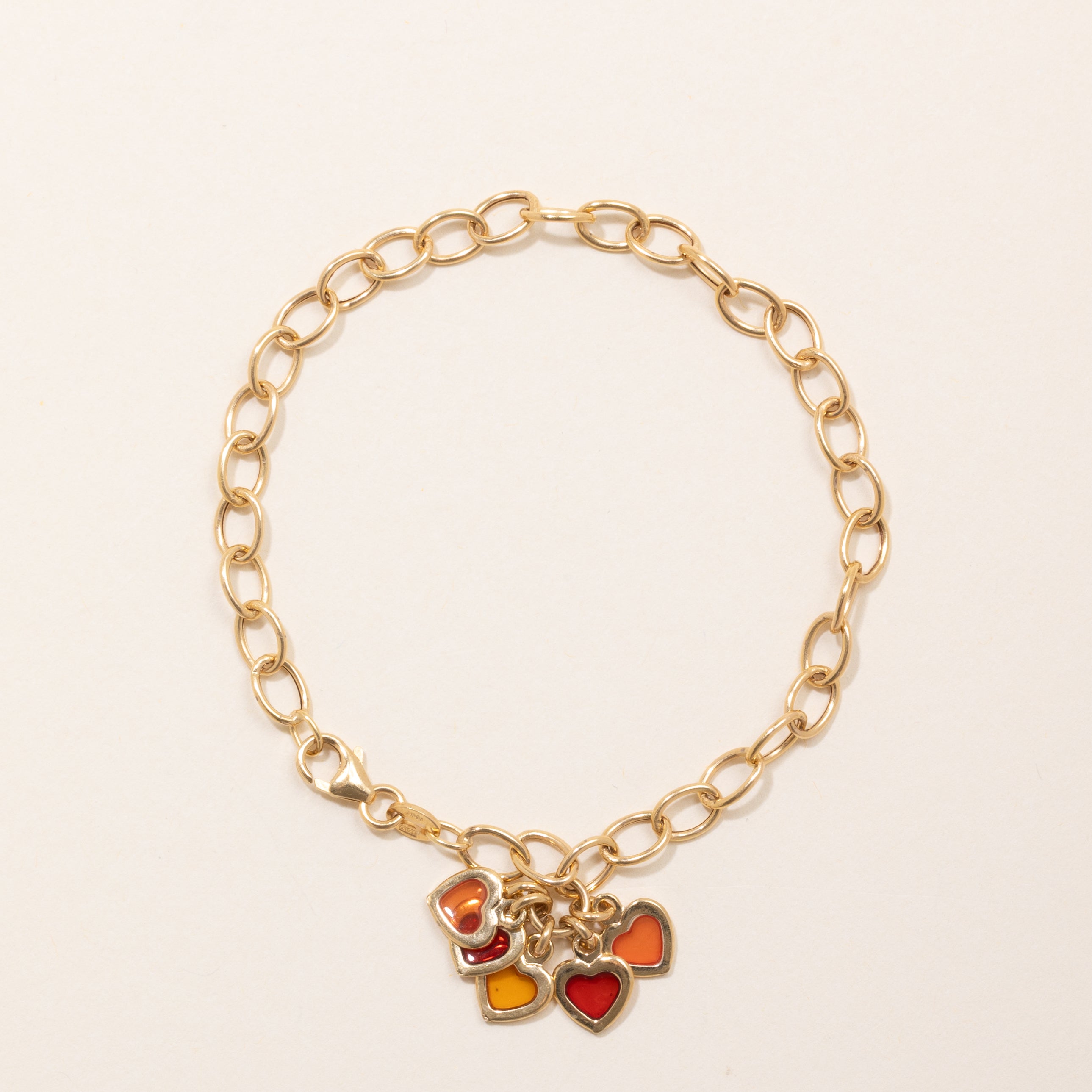 Heart Cut Resin Cable Chain Charm Bracelet | 7.25" |