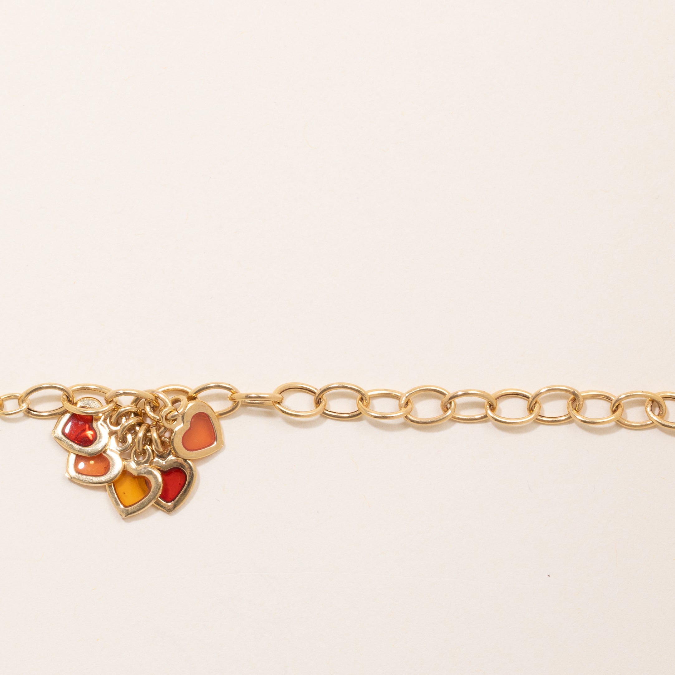 Heart Cut Resin Cable Chain Charm Bracelet | 7.25" |