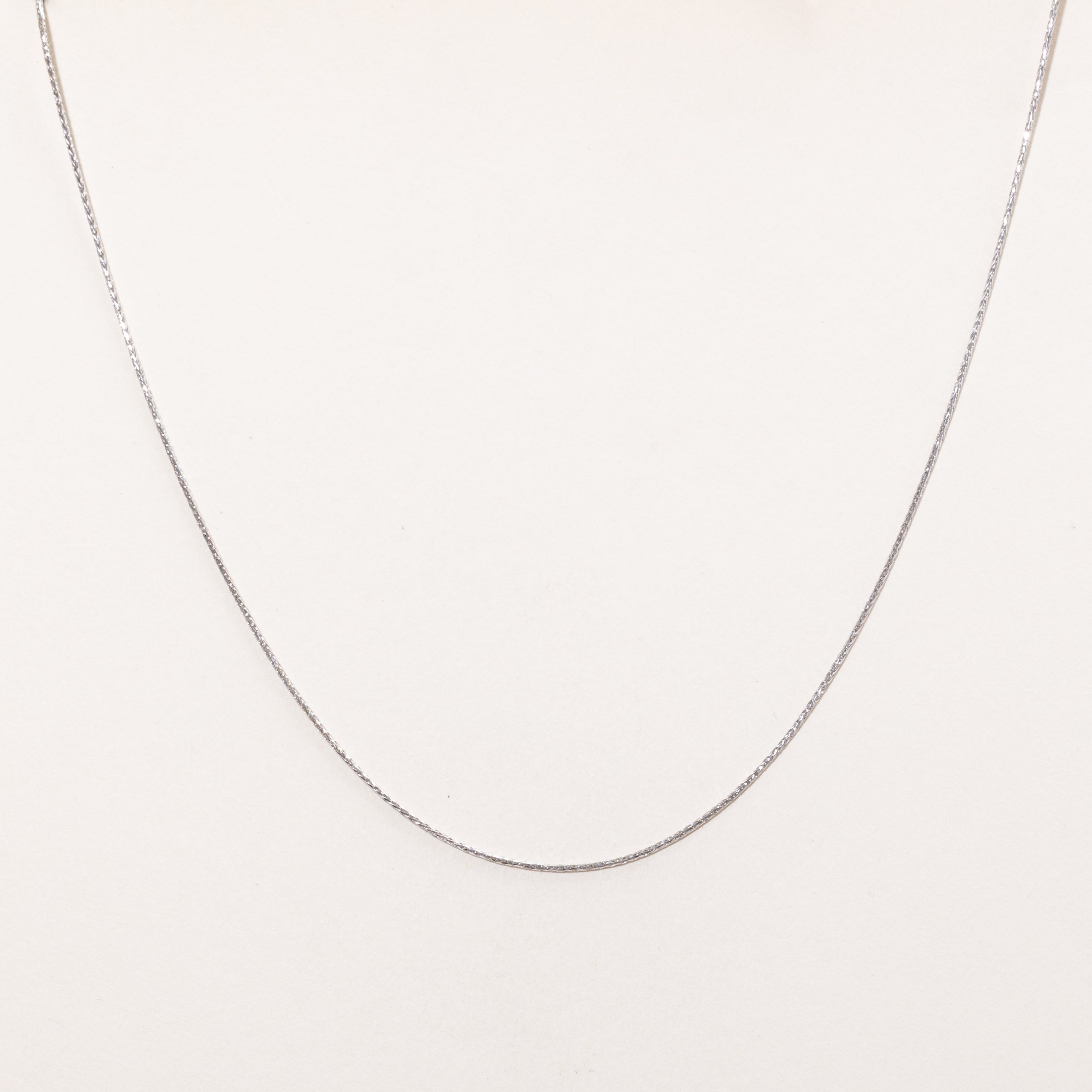 Collier chaîne queue de renard en or blanc 18 carats | 16" |