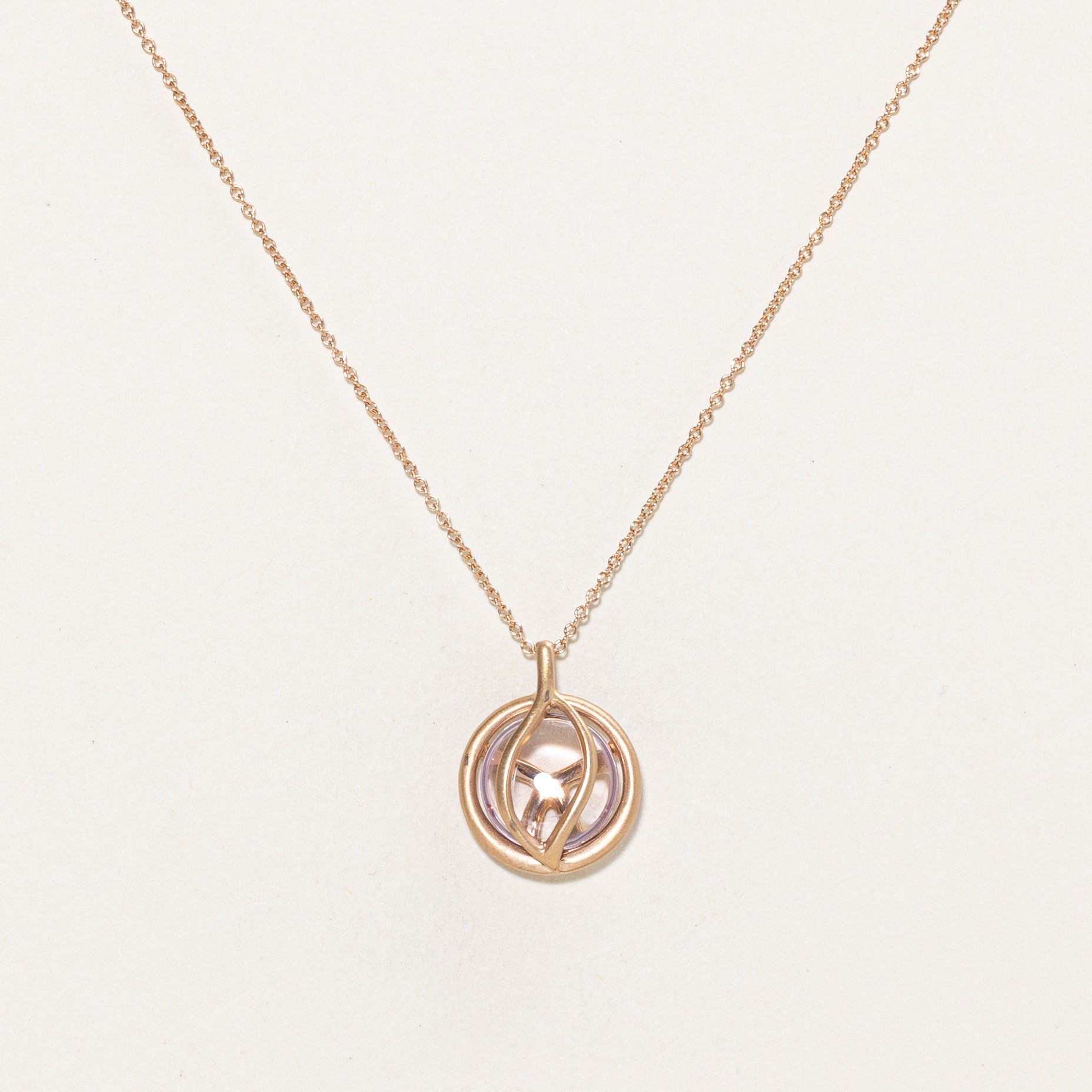 'Carelle' Brooke Leaf Rose De France Pendant Necklace | 3.5ct | 18" |
