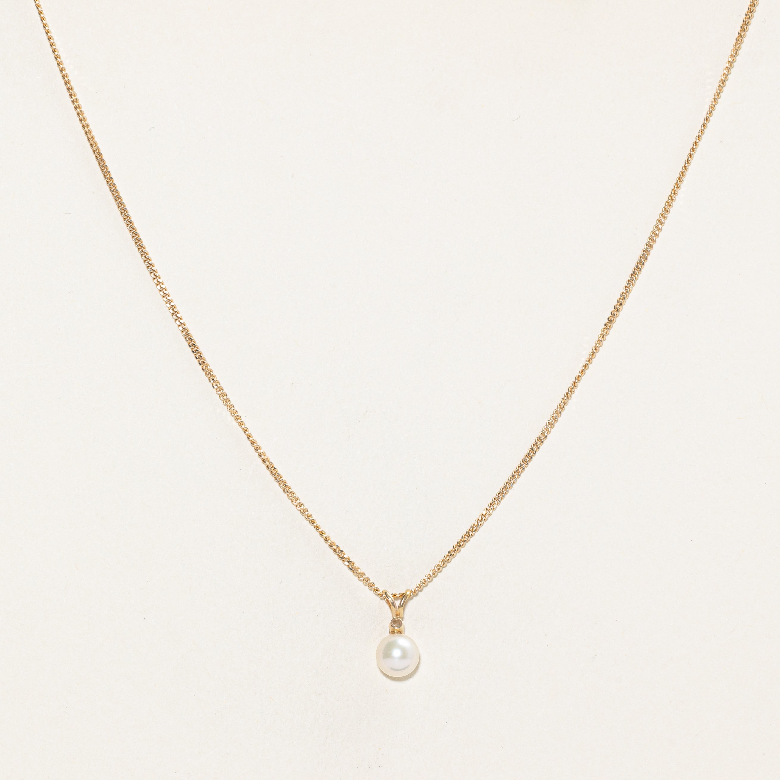Pearl & Diamond Pendant Necklace | 0.05ct | 24" |