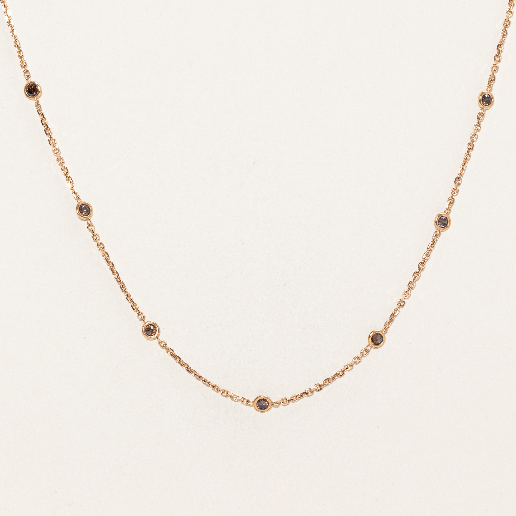 Bezel Set Glass Satellite Chain Necklace | 0.85ctw | 17" |
