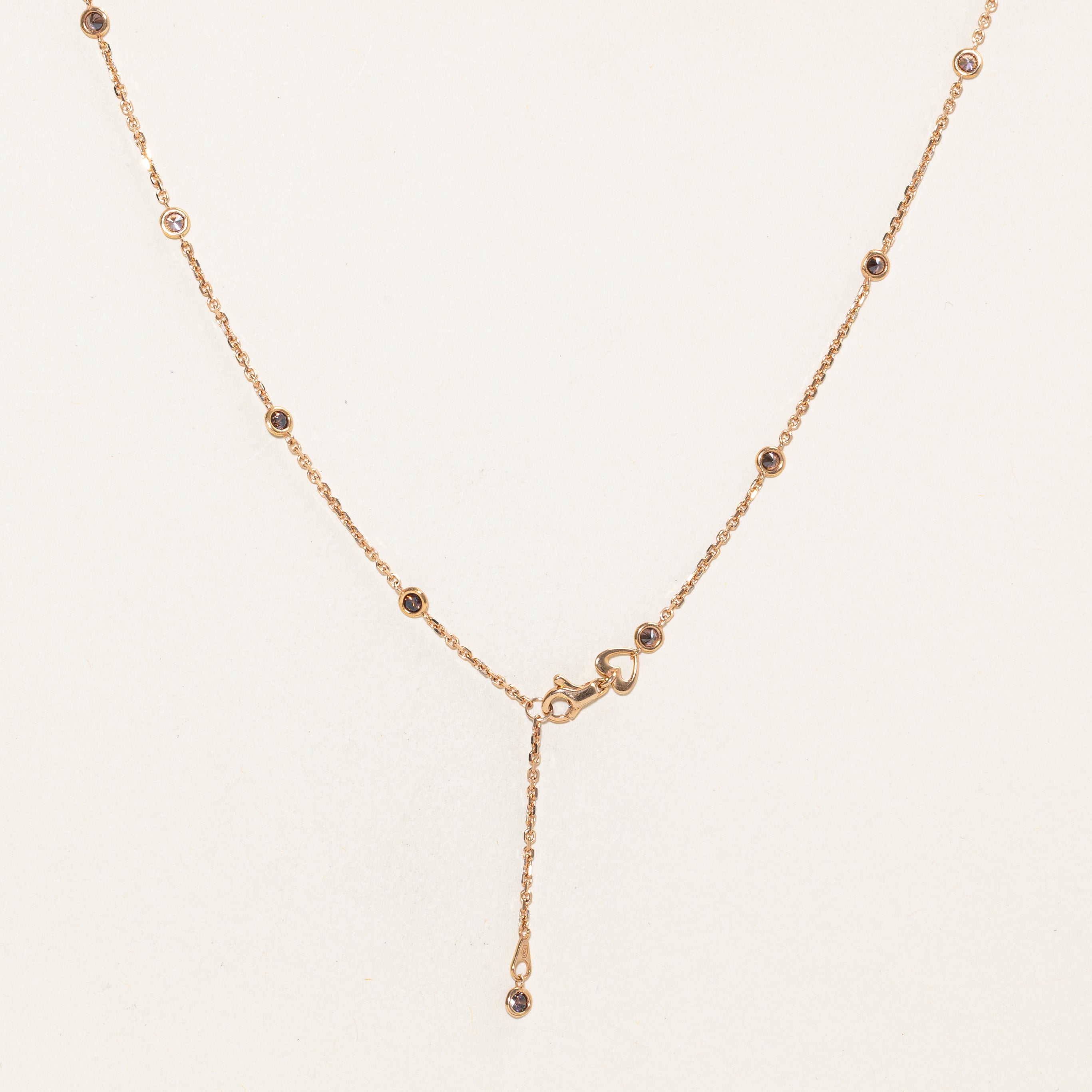 Bezel Set Glass Satellite Chain Necklace | 0.85ctw | 17" |