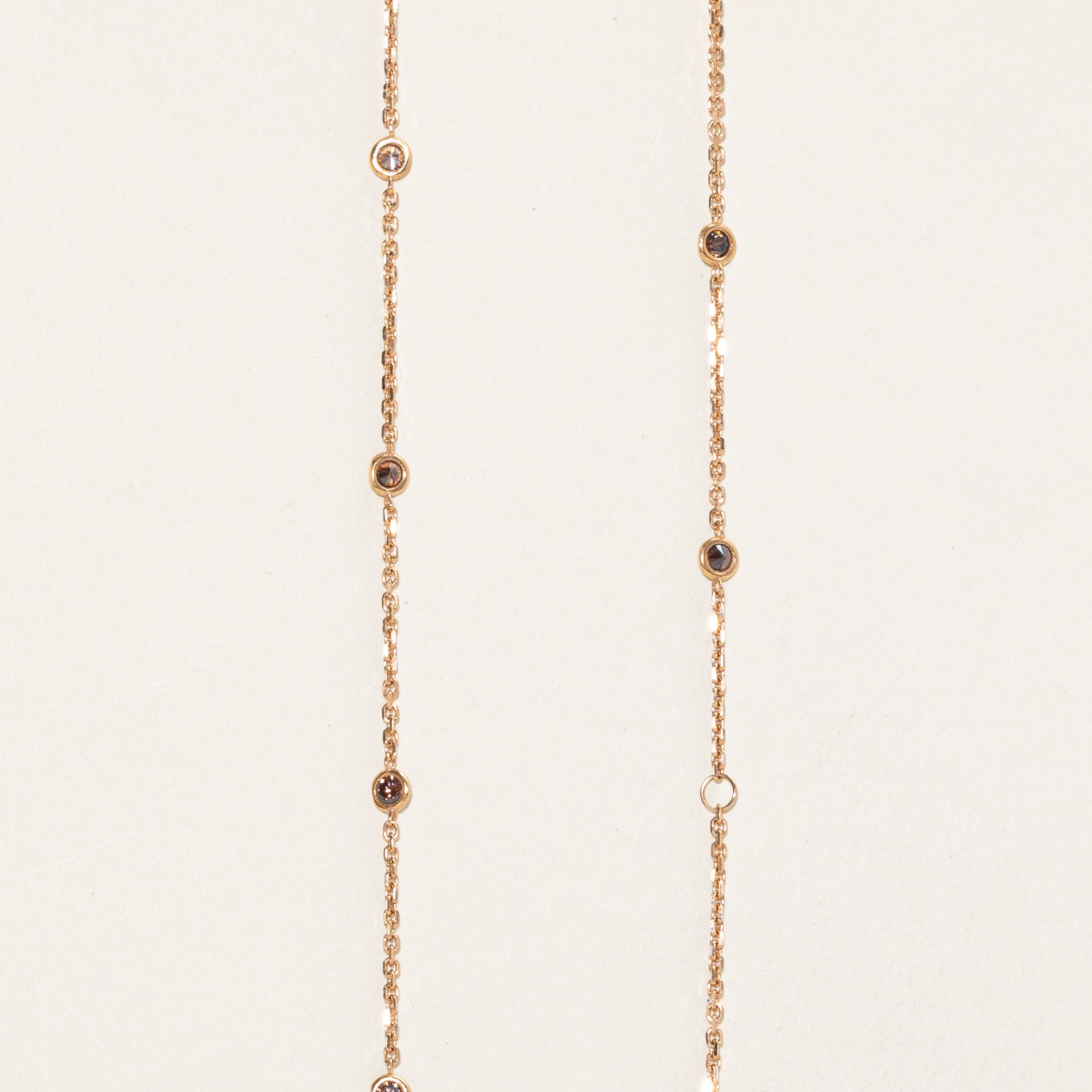 Bezel Set Glass Satellite Chain Necklace | 0.85ctw | 17" |