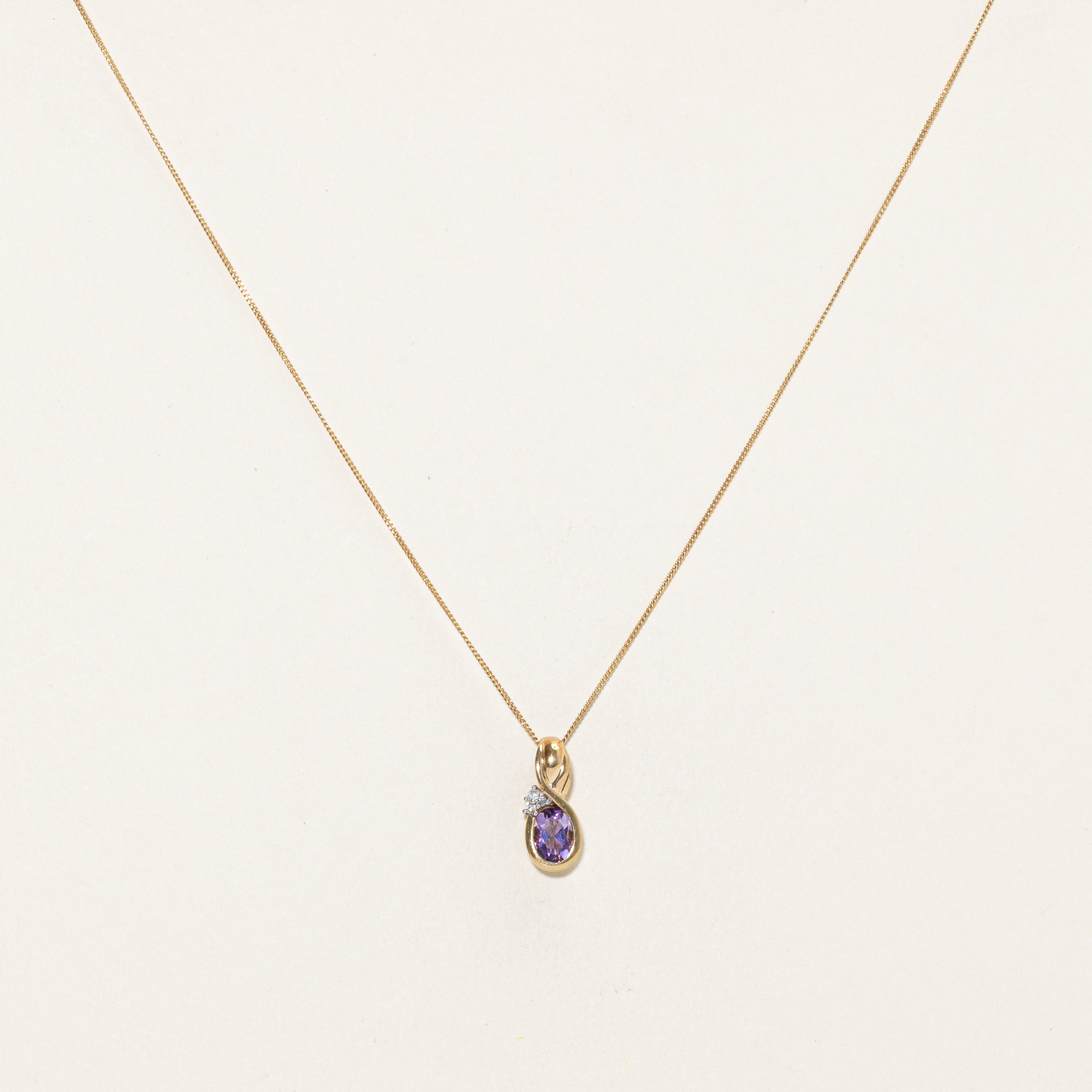 Amethyst & Diamond infinity Pendant Necklace | 0.62ct, 0.02ctw | 18" |
