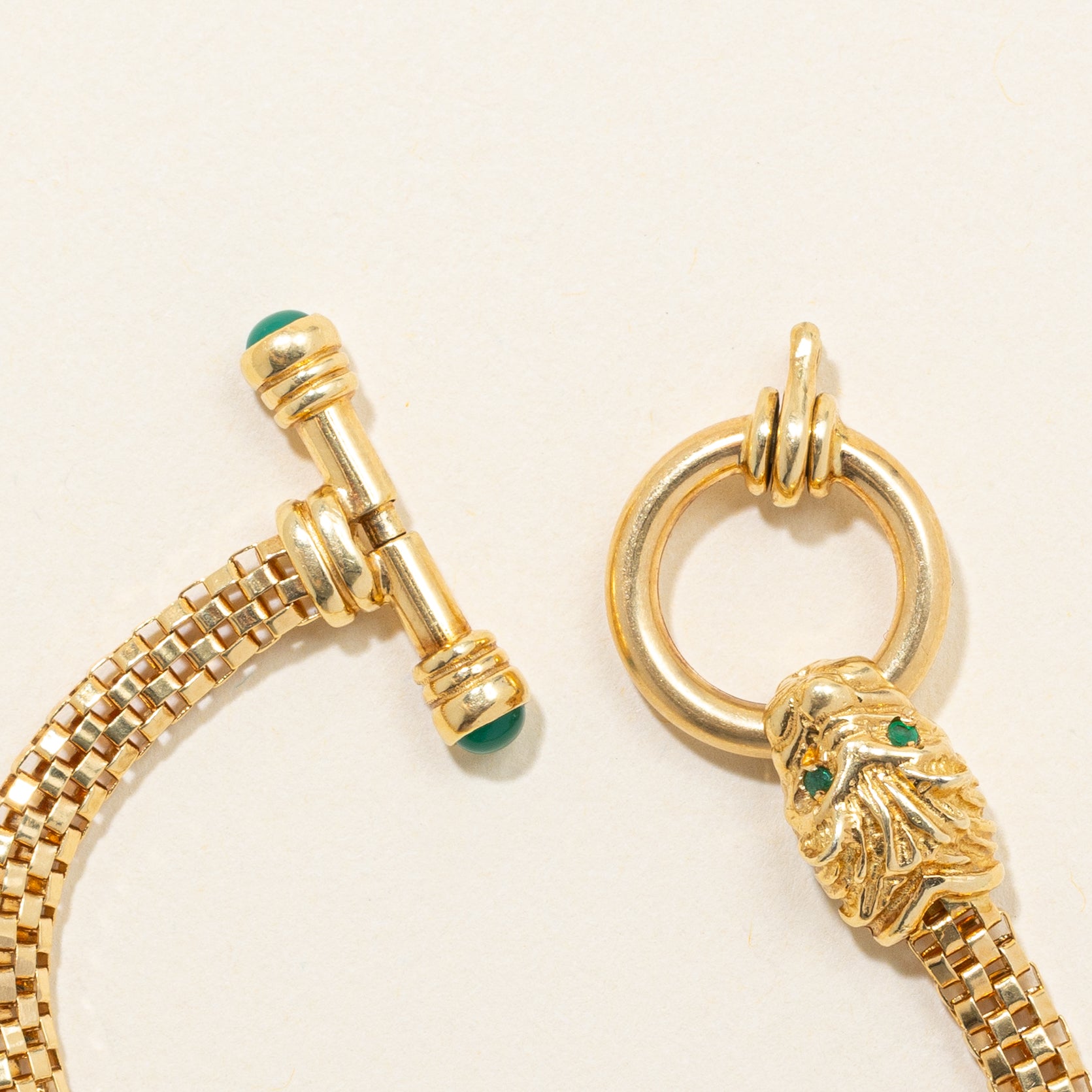 Bracelet chaîne dragon en émeraude naturelle et synthétique | 0,4 ct | 17,8 cm |