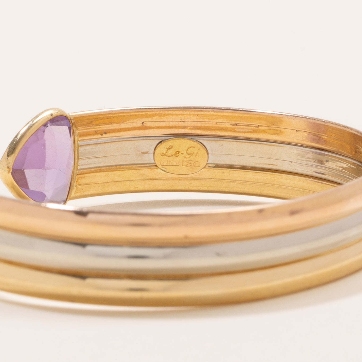 Italian 'Le Gi' Trillion Cut Citrine & Amethyst Cuff Bracelet | 8.0ctw | 6.75" |