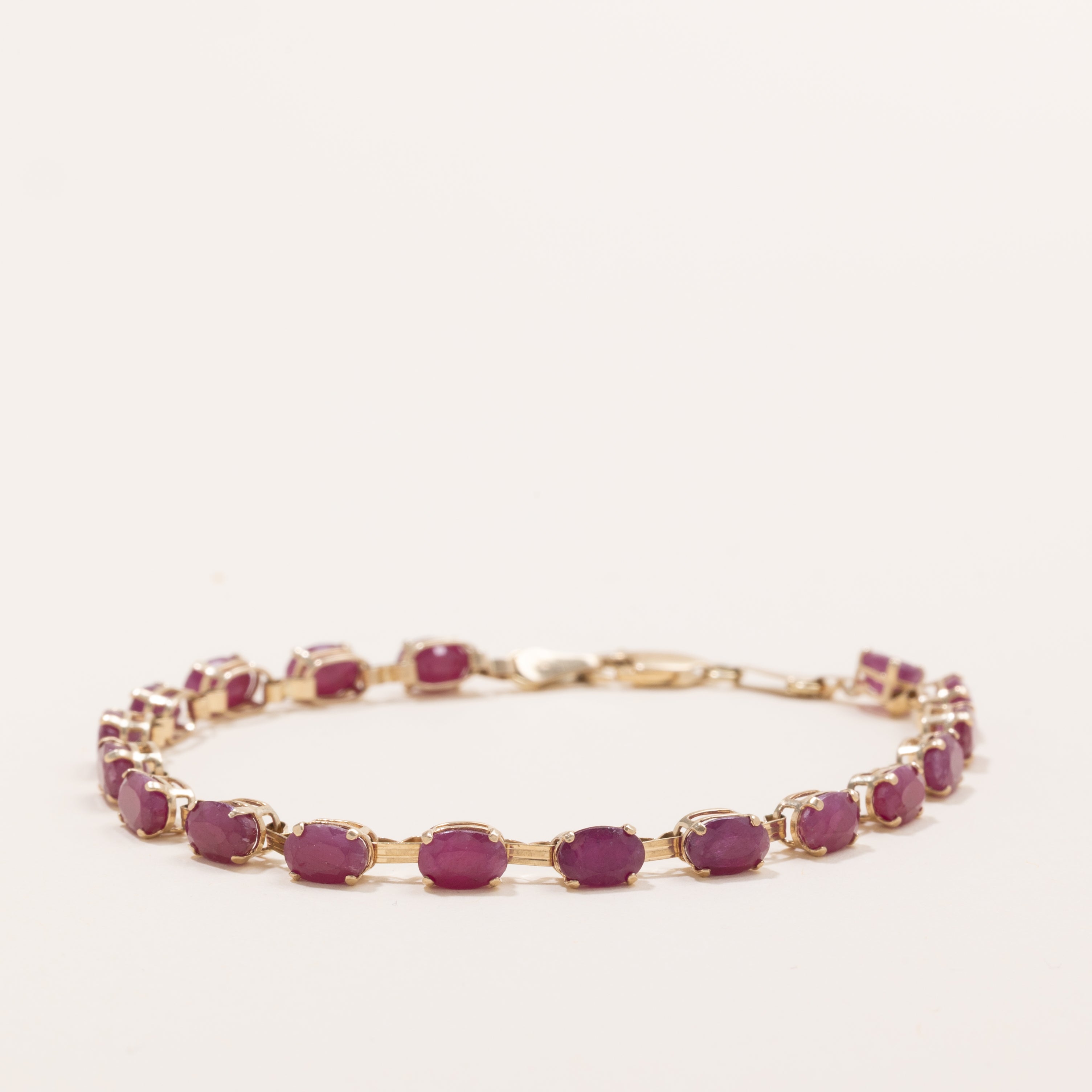 Oval Cut Ruby Gemstone Bracelet | 10.0ctw | 7.5" |