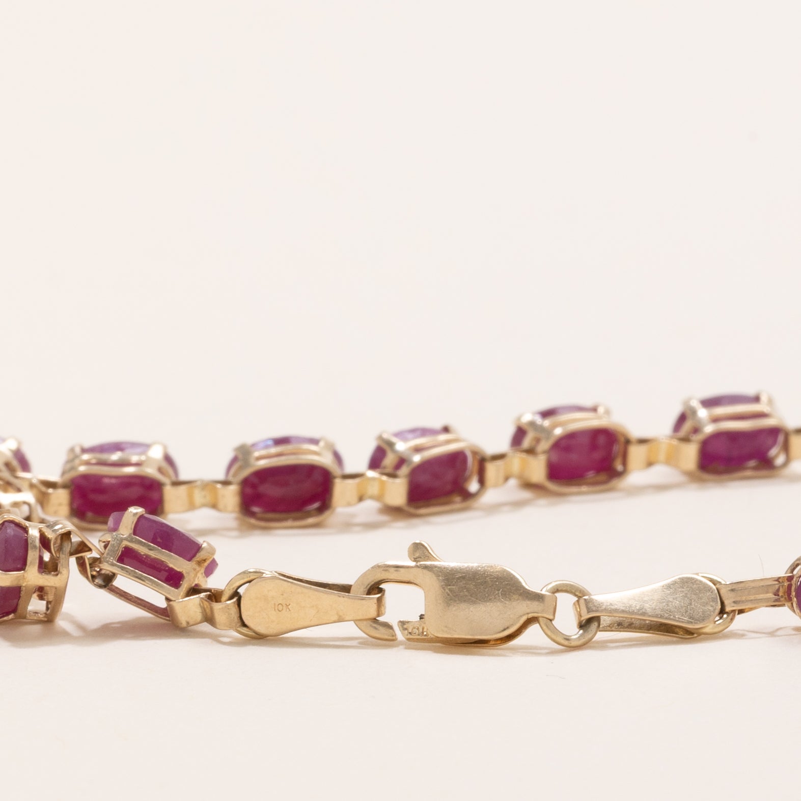 Oval Cut Ruby Gemstone Bracelet | 10.0ctw | 7.5" |