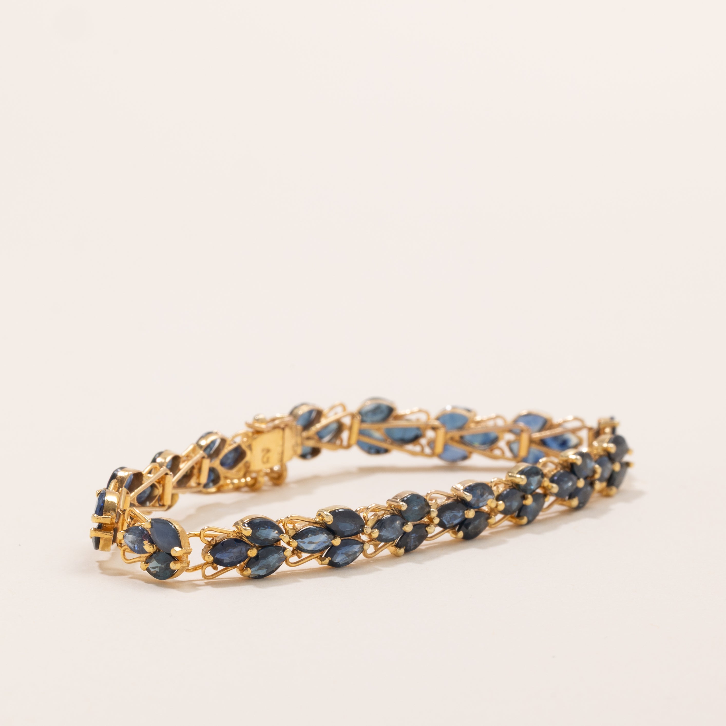 Marquise Cut Sapphire Cluster Gemstone Bracelet | 10.0ctw | 7" |