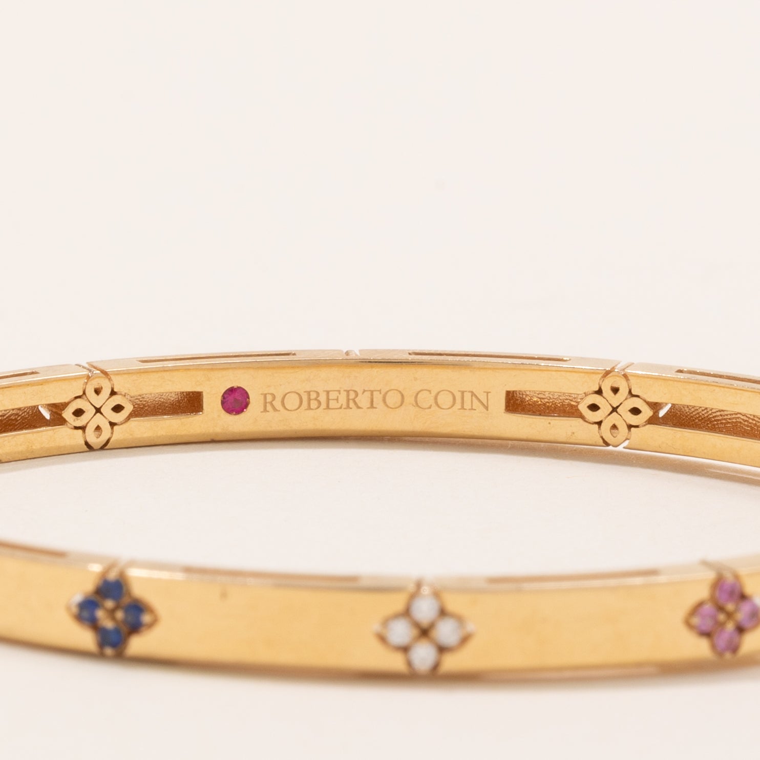 'Roberto Coin' Love In Verona Rainbow Bangle | 0.15, 0.02ctw | 7.25" |