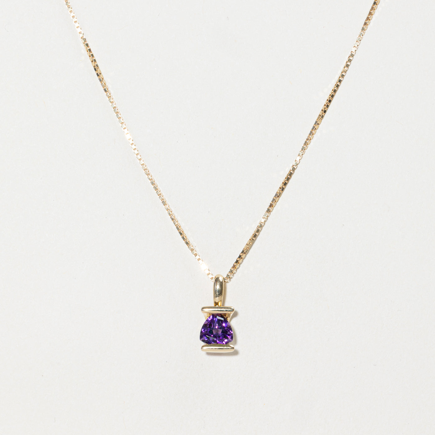 Tension Set Amethyst Pendant Necklace | 0.90ct | 17"
