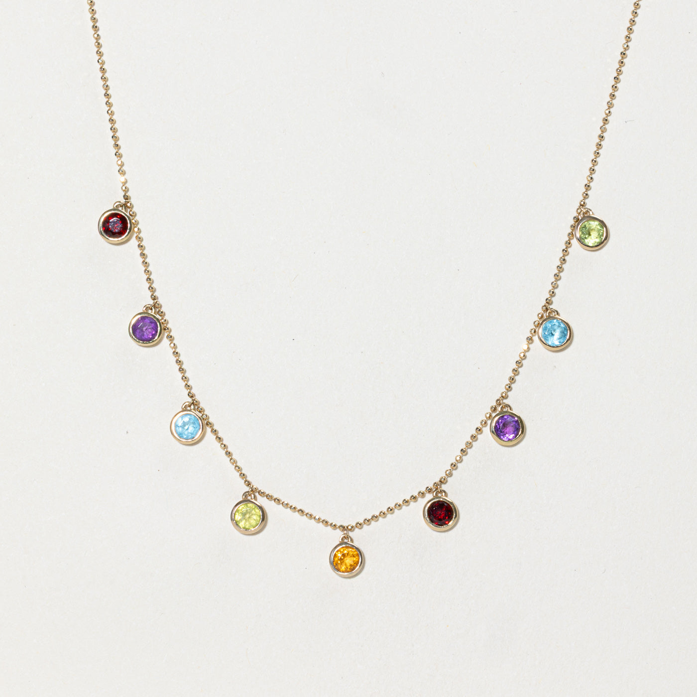 Multi Gemstone Satellite Pendant Necklace | 2.04ctw | 20"