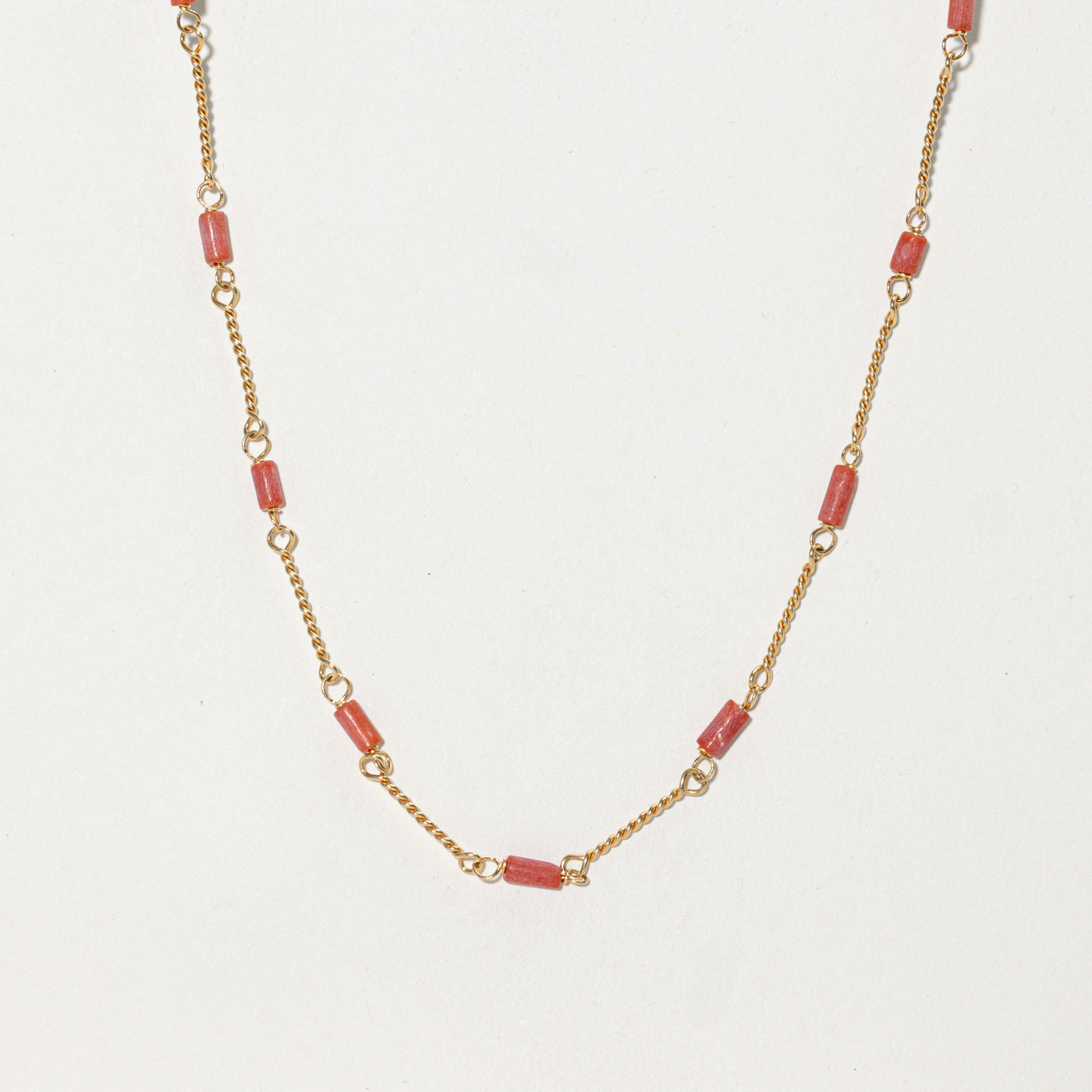 18k Coral Bead Satellite Pendant Necklace | 3.75ctw | 17"