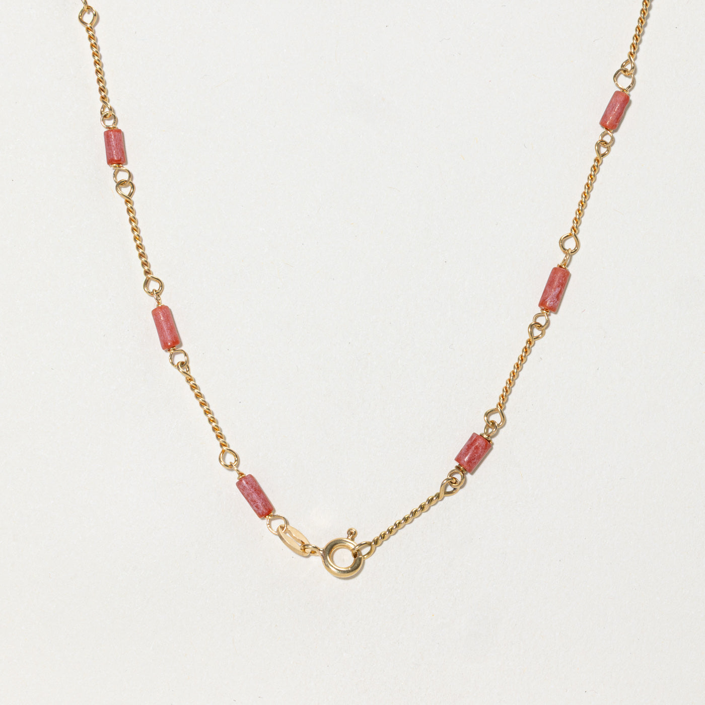 18k Coral Bead Satellite Pendant Necklace | 3.75ctw | 17"