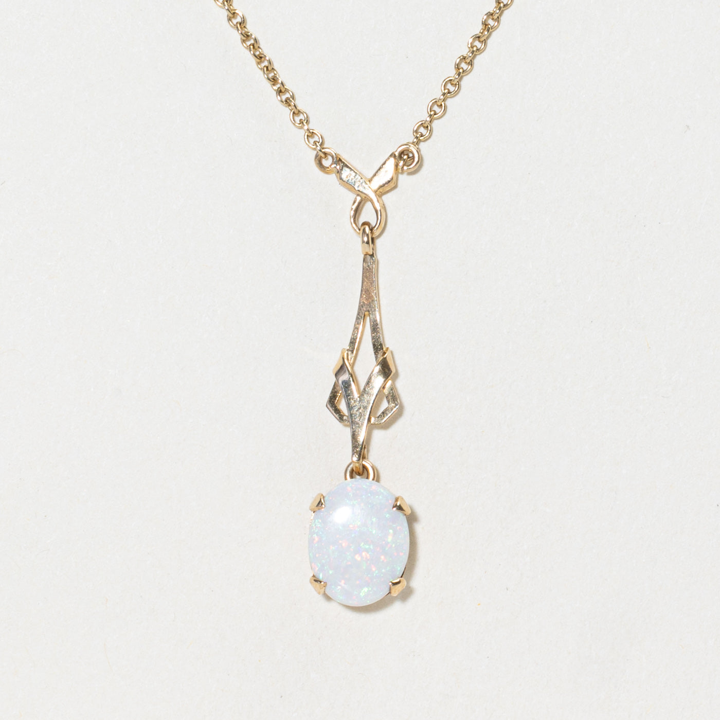Cabochon Opal Drop Pendant Necklace | 1.00ct | 18"