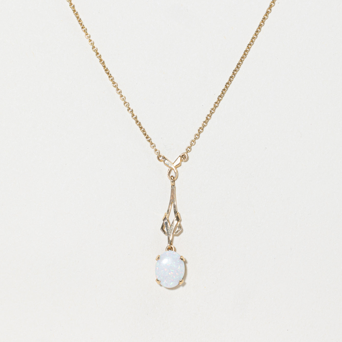Cabochon Opal Drop Pendant Necklace | 1.00ct | 18"