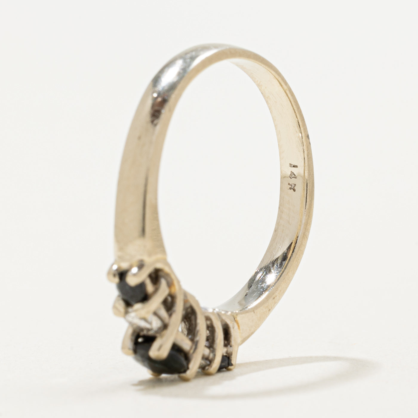 14K Sapphire & Diamond Accented Ring | 0.38ctw, 0.18ctw | SZ 6.5