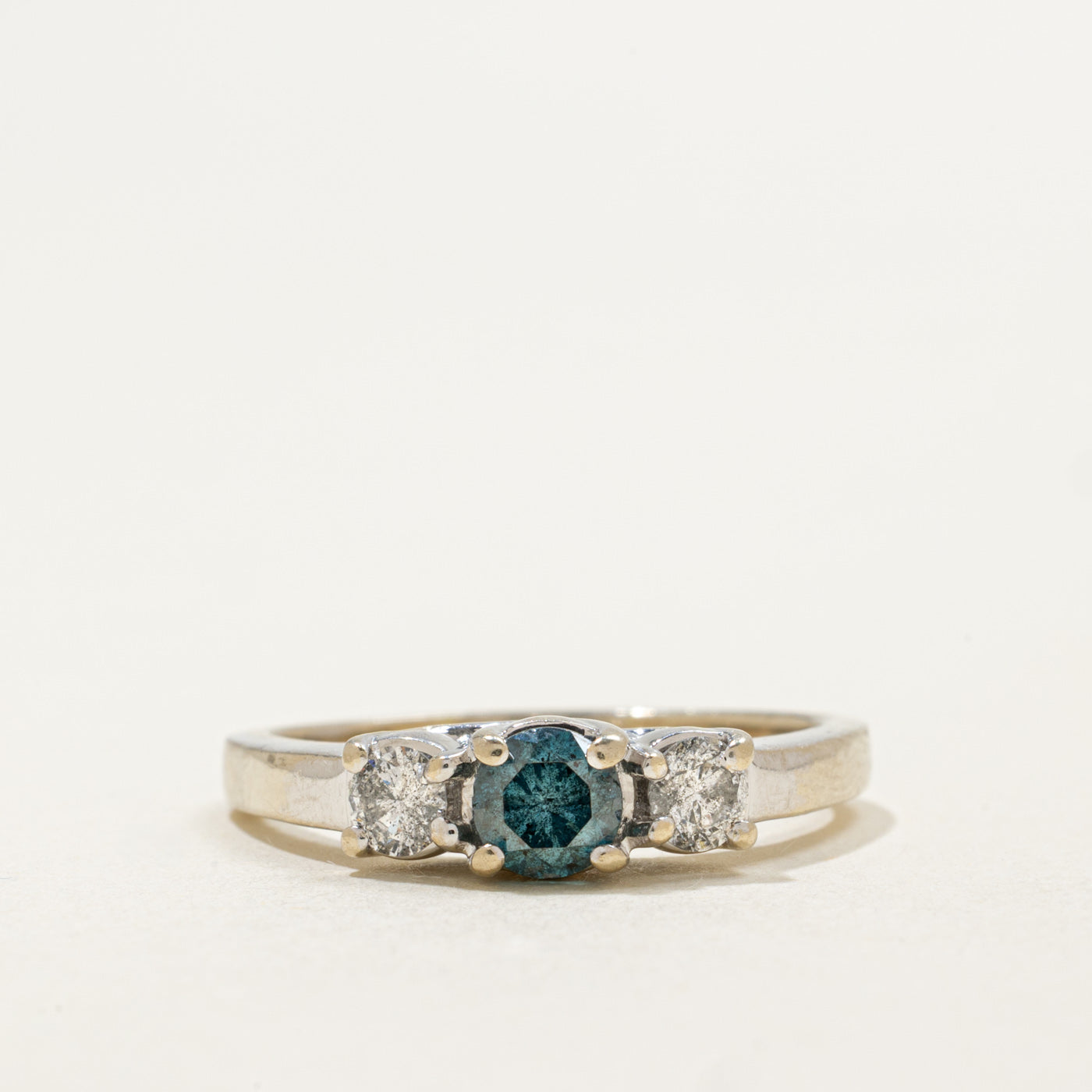 14K Blue & White Diamond Ring | 0.75ctw | SZ 8.5