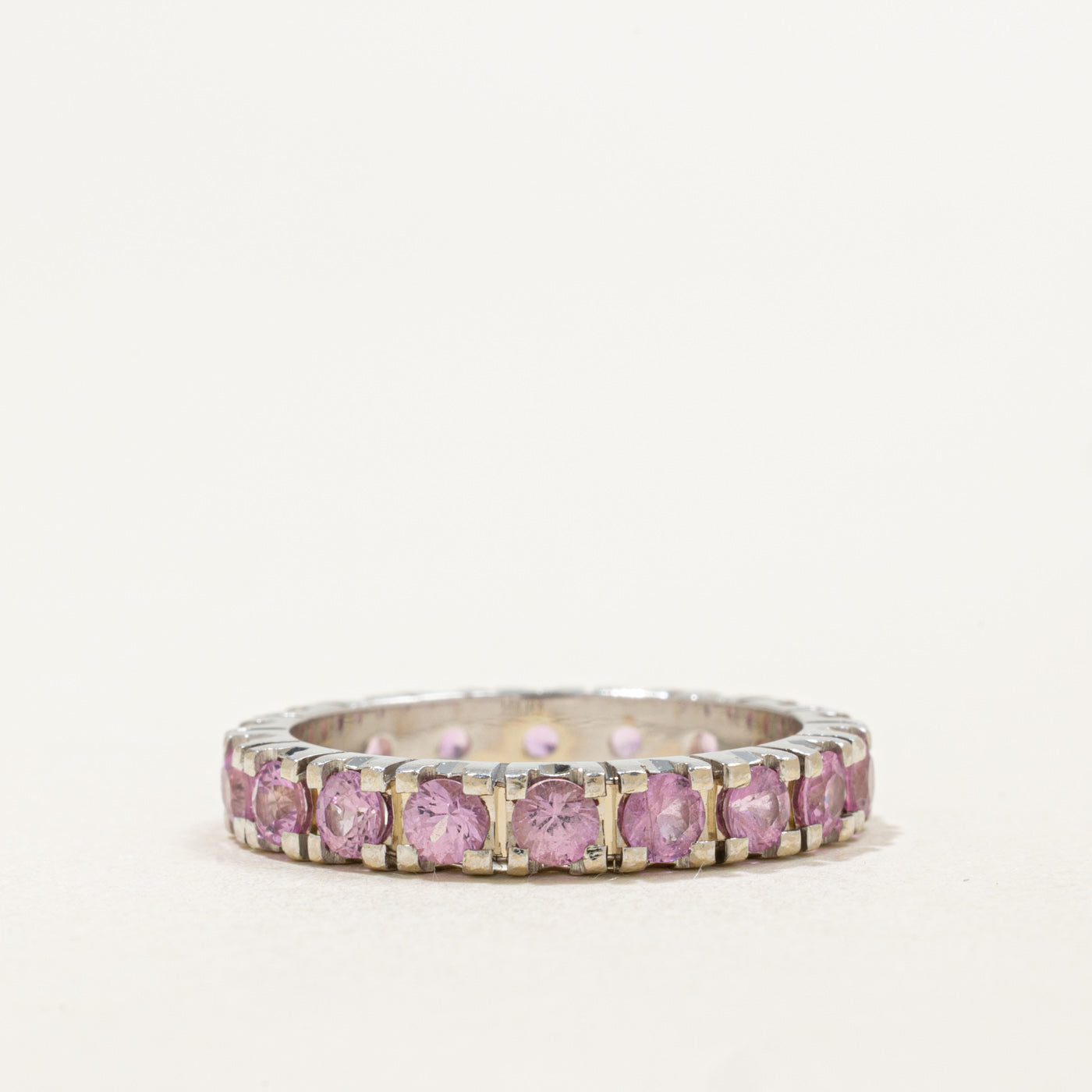 14K Eternity Pink Sapphire Band | 1.71ctw | 3.40mm | SZ 6.25