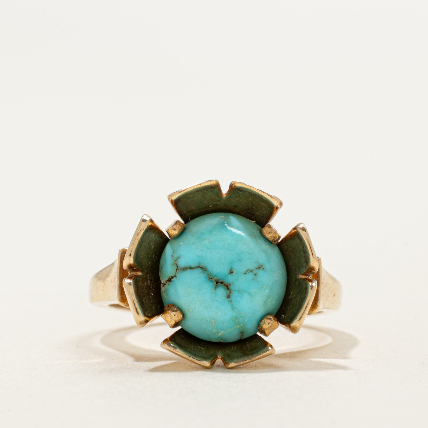 10K Howlite Floral Ring | 4.50ct | SZ 4.75