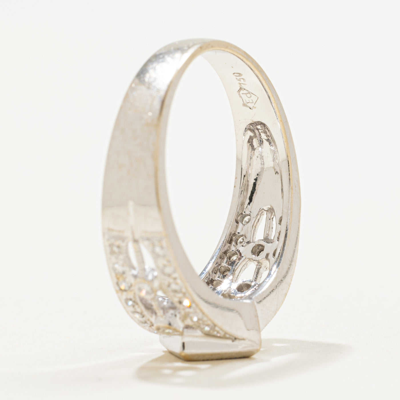 18K Invisible Set Sapphire & Diamond Accented Ring | 0.28ctw, 0.18ctw | SZ 6.75