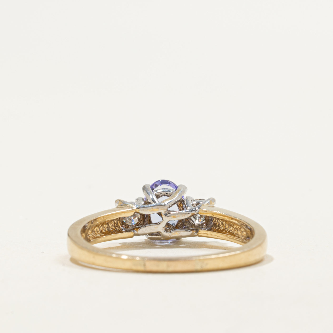 14K Oval Cut Tanzanite & Diamond Accented Ring | 0.77ct, 0.24ctw | SZ 8.5