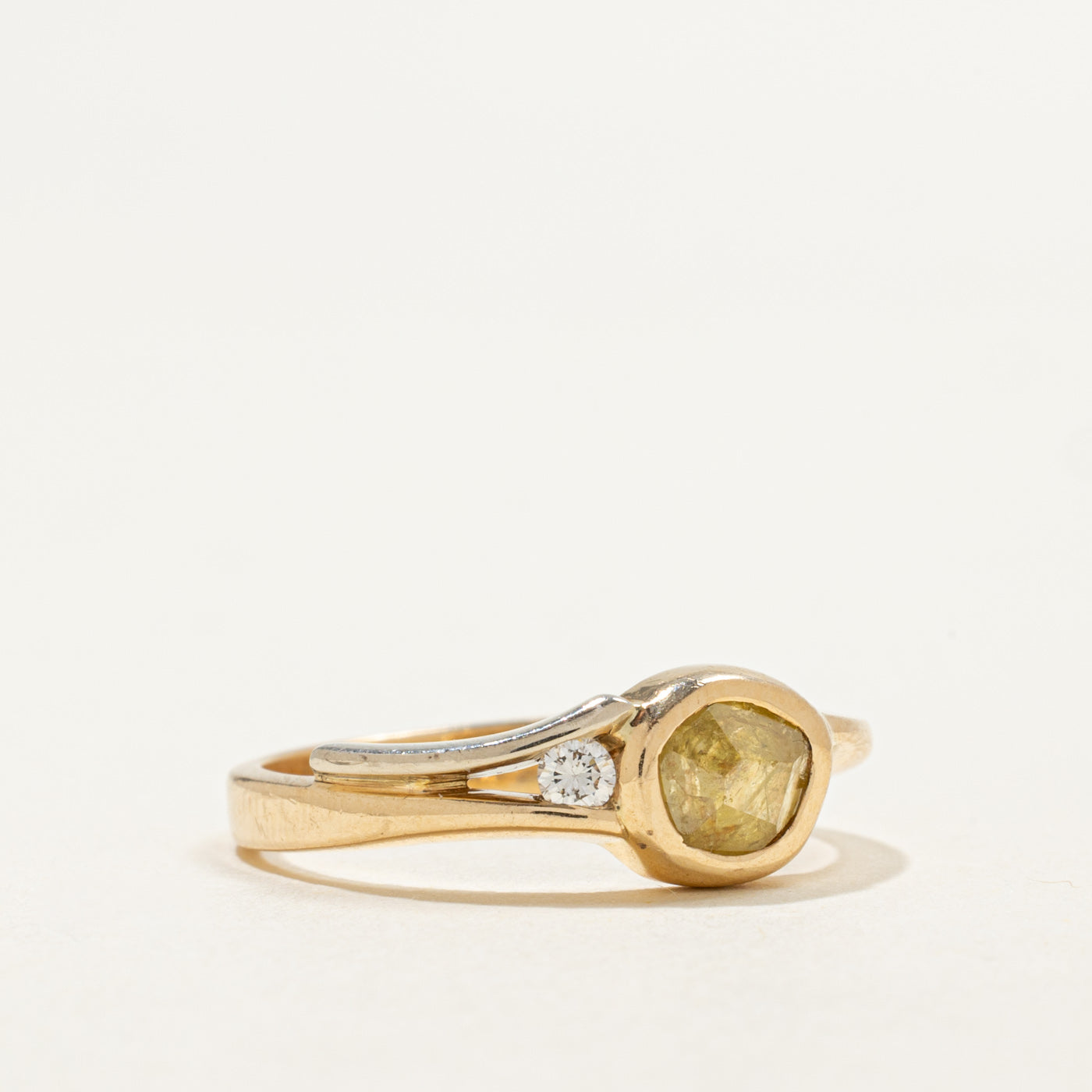 14K Bezel Set Polki Cut Diamond Ring | 0.50ctw | SZ 7.25