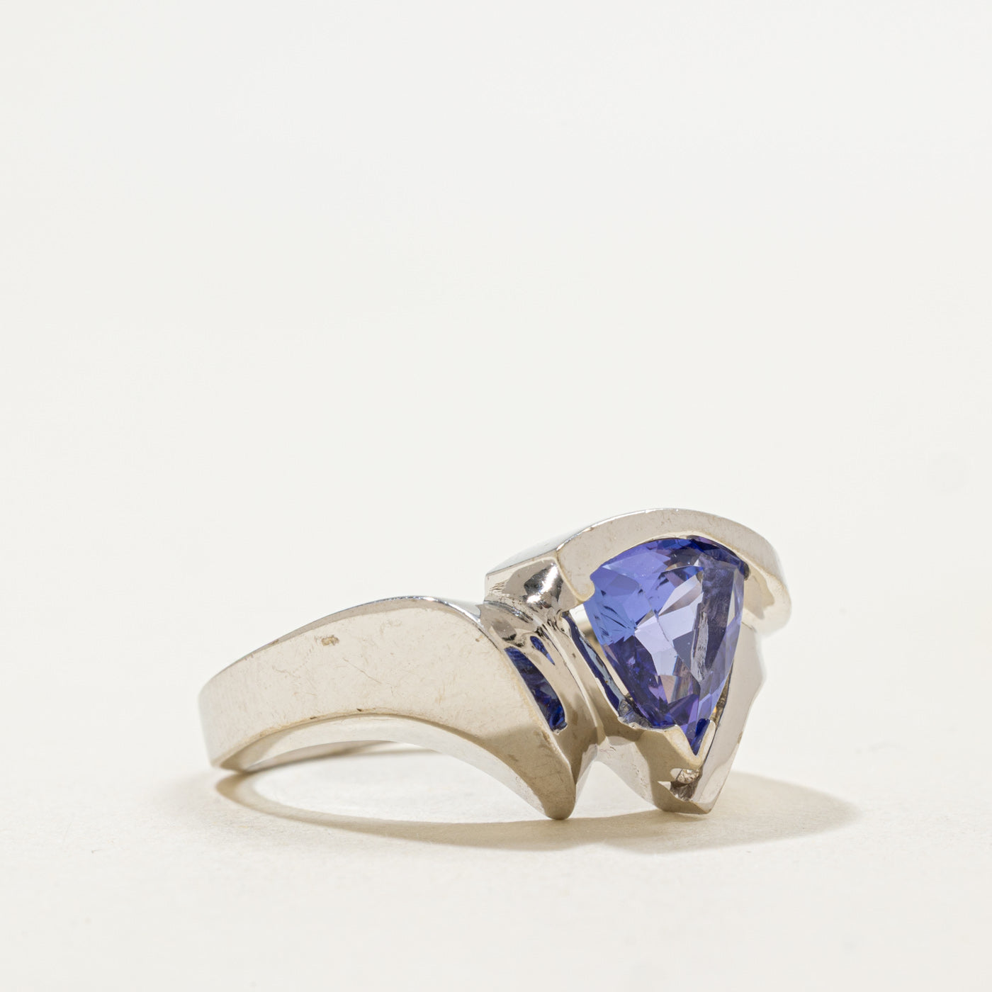 14K Trillion Cut Tanzanite & Diamond Ring | 1.58ct, 0.08ctw | SZ 7.25