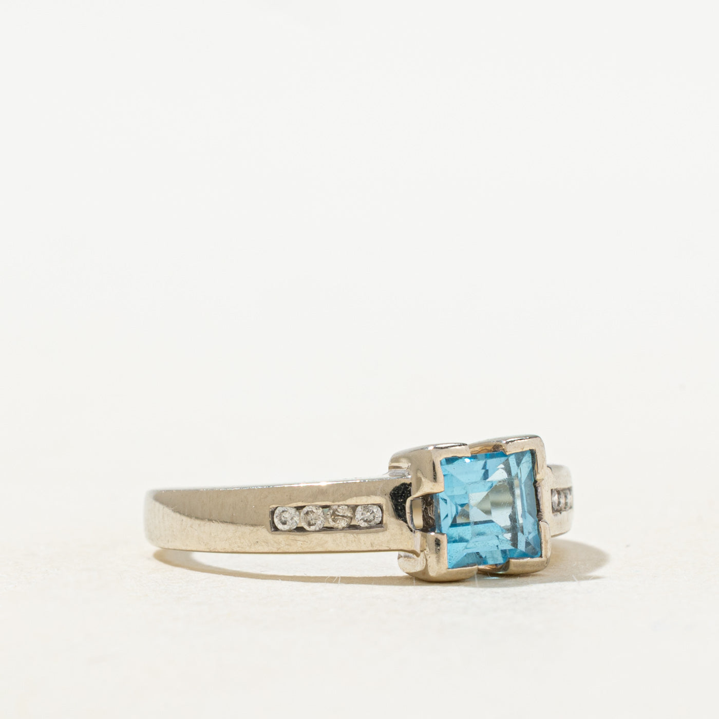 Blue Topaz & Diamond Accented Ring | SZ 6.25