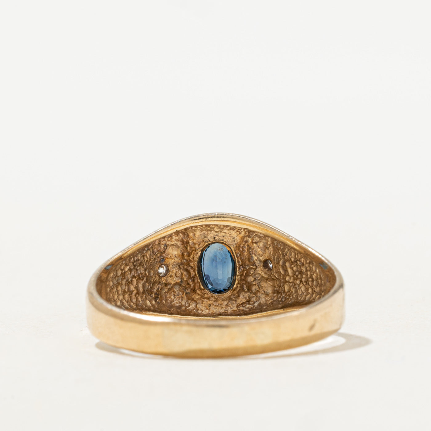 Oval Cut Sapphire & Diamond Accented Chunky Ring | SZ 8.25