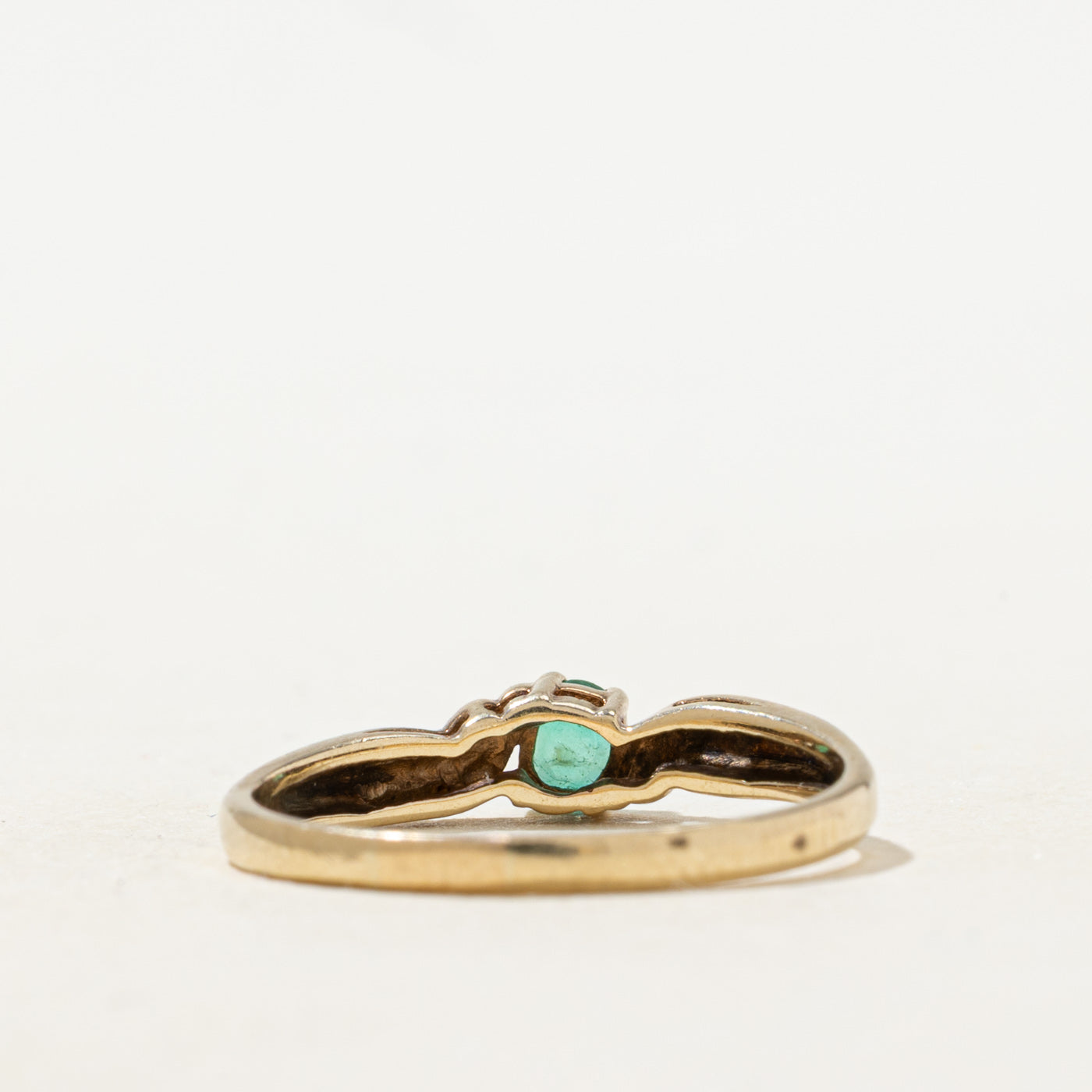 Bague solitaire émeraude rainurée | Taille 8.0