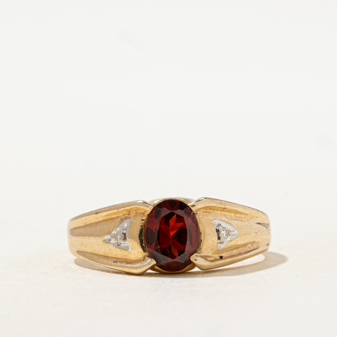 Garnet & Diamond Accented Ring | 1.30ct, 0.01ctw | SZ 12.0