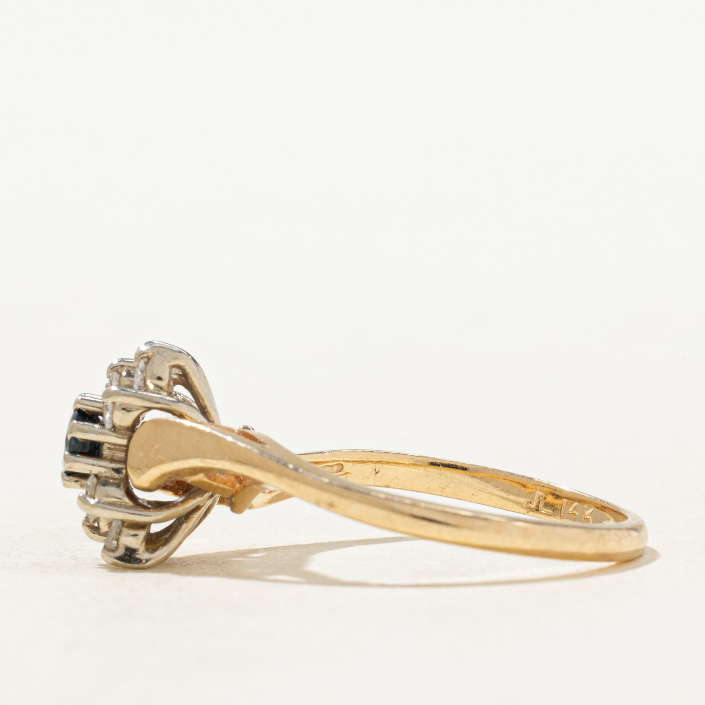 Bague Vague Pétales Saphir et Diamants | Taille 5,75