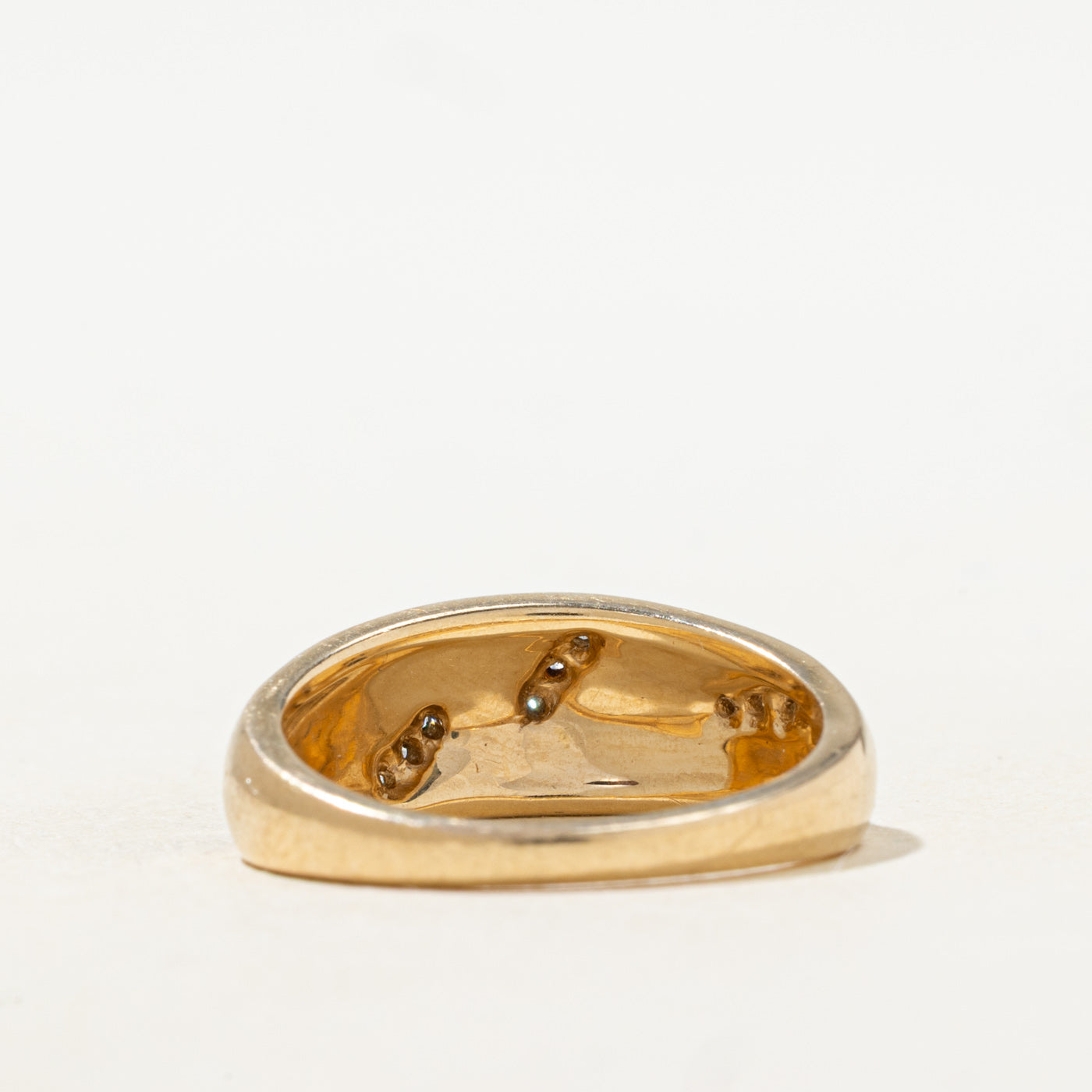 Bague bombée texturée en quartz et diamants | 1,0 ct, 0,05 ct | Taille 7,75