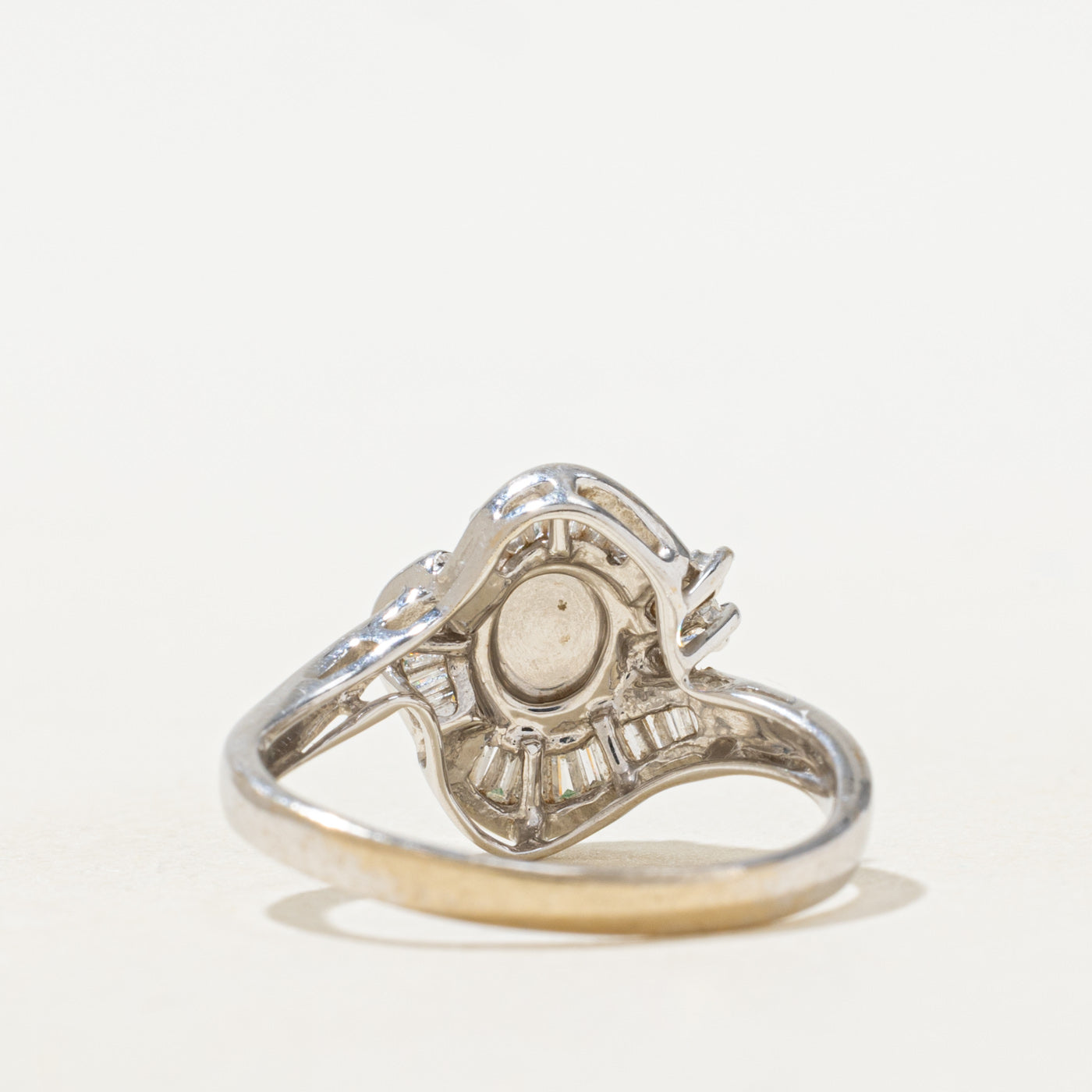 Nephrite Jade & Diamond Halo Ring | 1.0ct, 0.25ctw | SZ 6.75