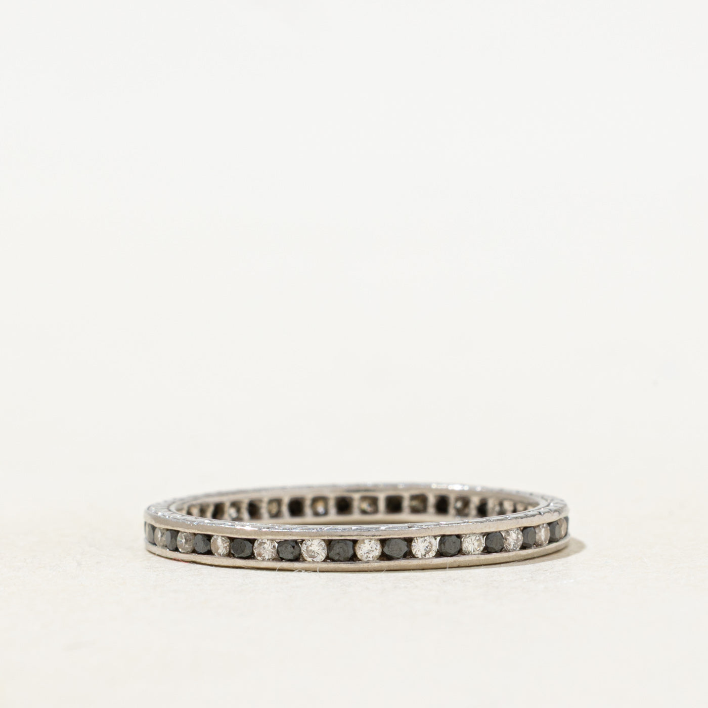 Platinum Eternity Diamond & Sapphire Band | 0.05ctw, 0.05ctw | 1.90mm | SZ 6.5