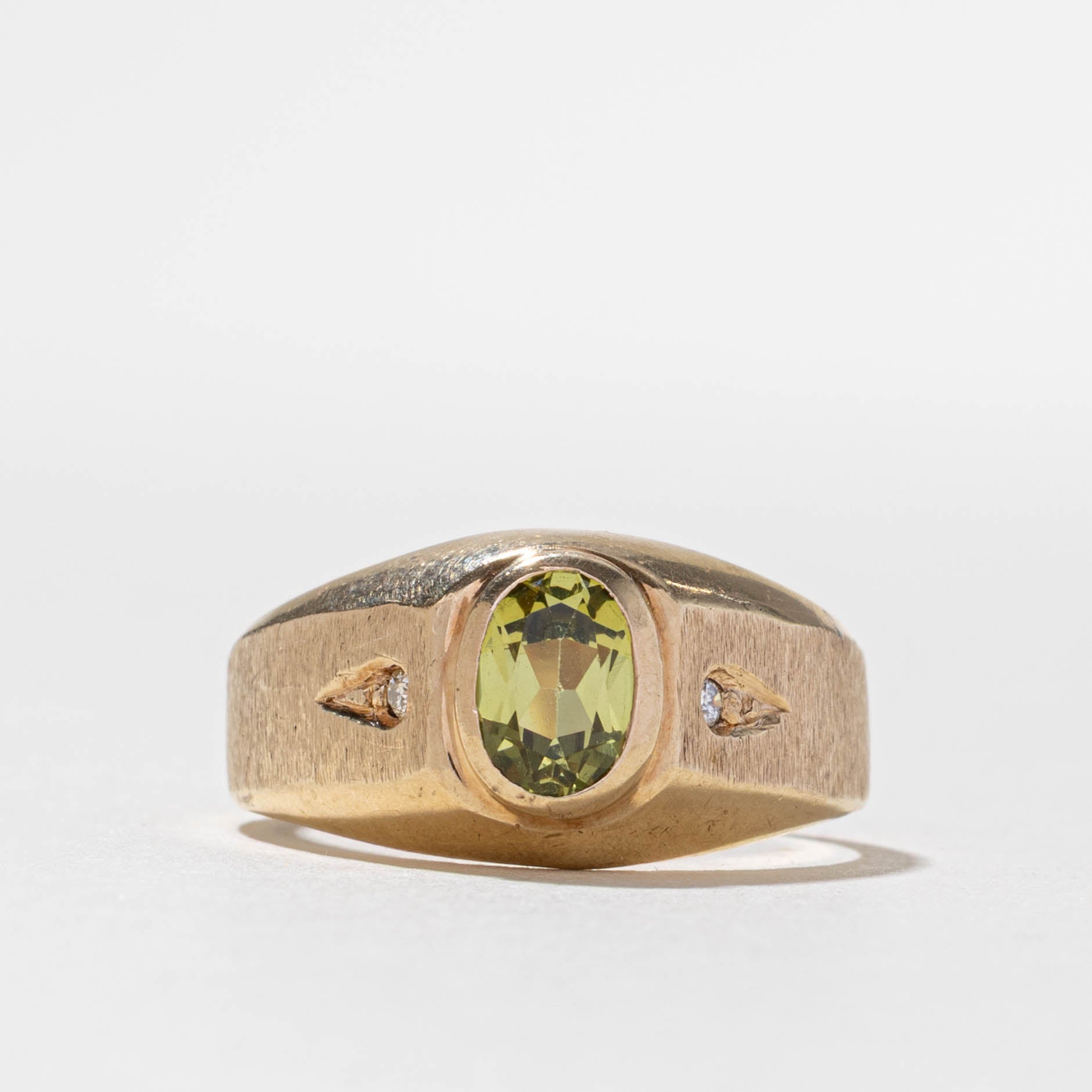 10k Synthetic Spinel & Natural Diamond Accented Ring | 0.90ct, 0.02ctw | SZ 9.5