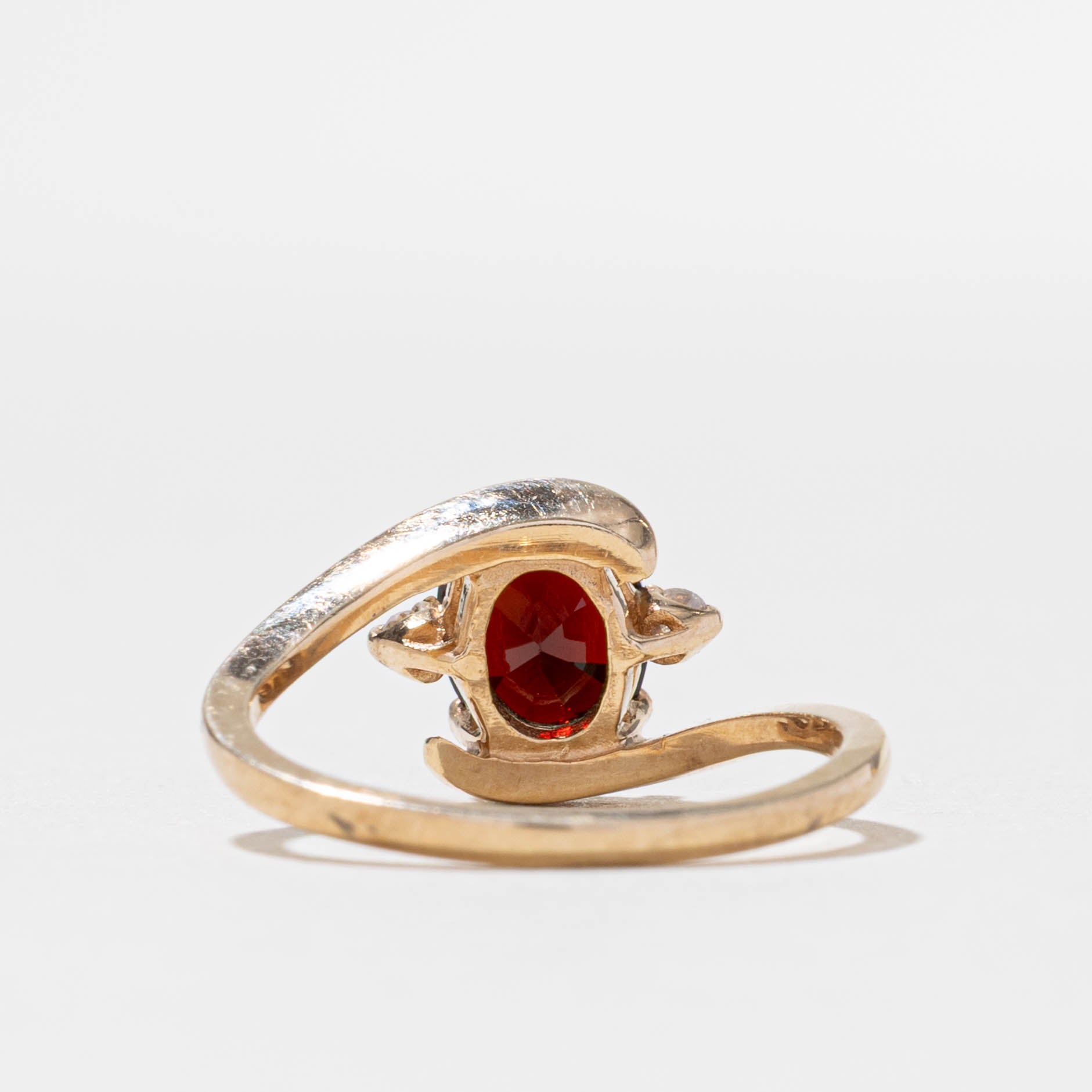 Garnet & Diamond Bypass Ring | 1.3ct, 0.02ctw | SZ 6.0